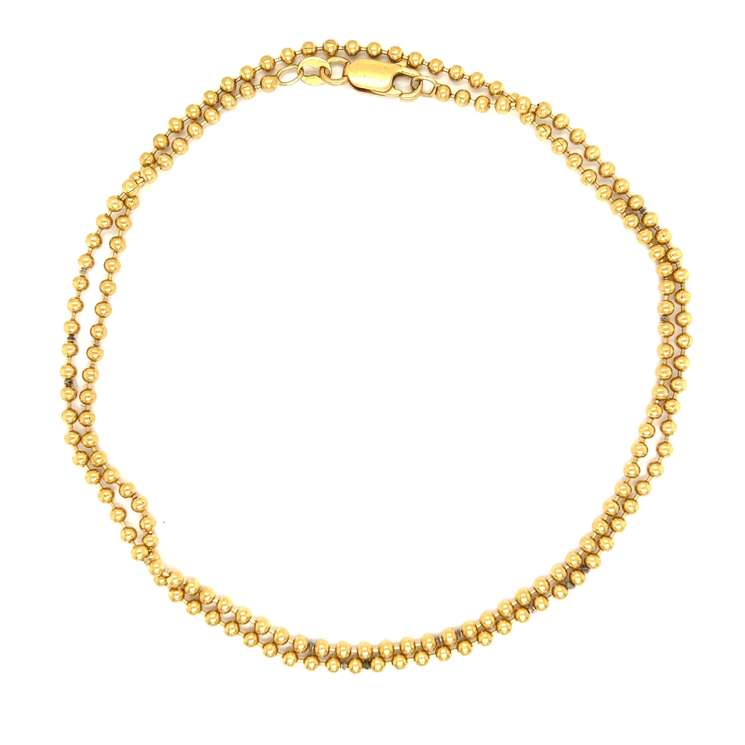 Vintage 18k Gold 21" Ball Chain