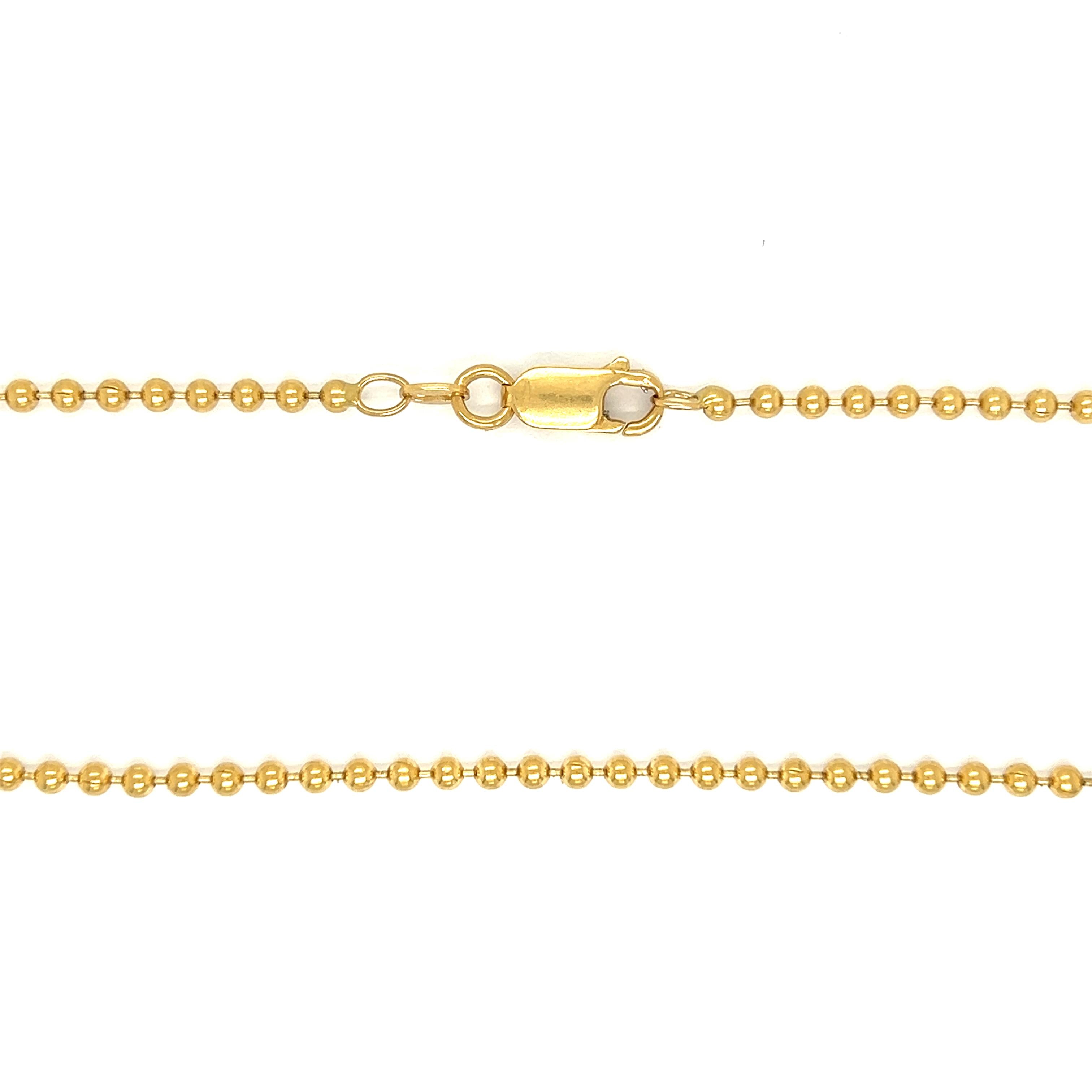 Vintage 18k Gold 21" Ball Chain