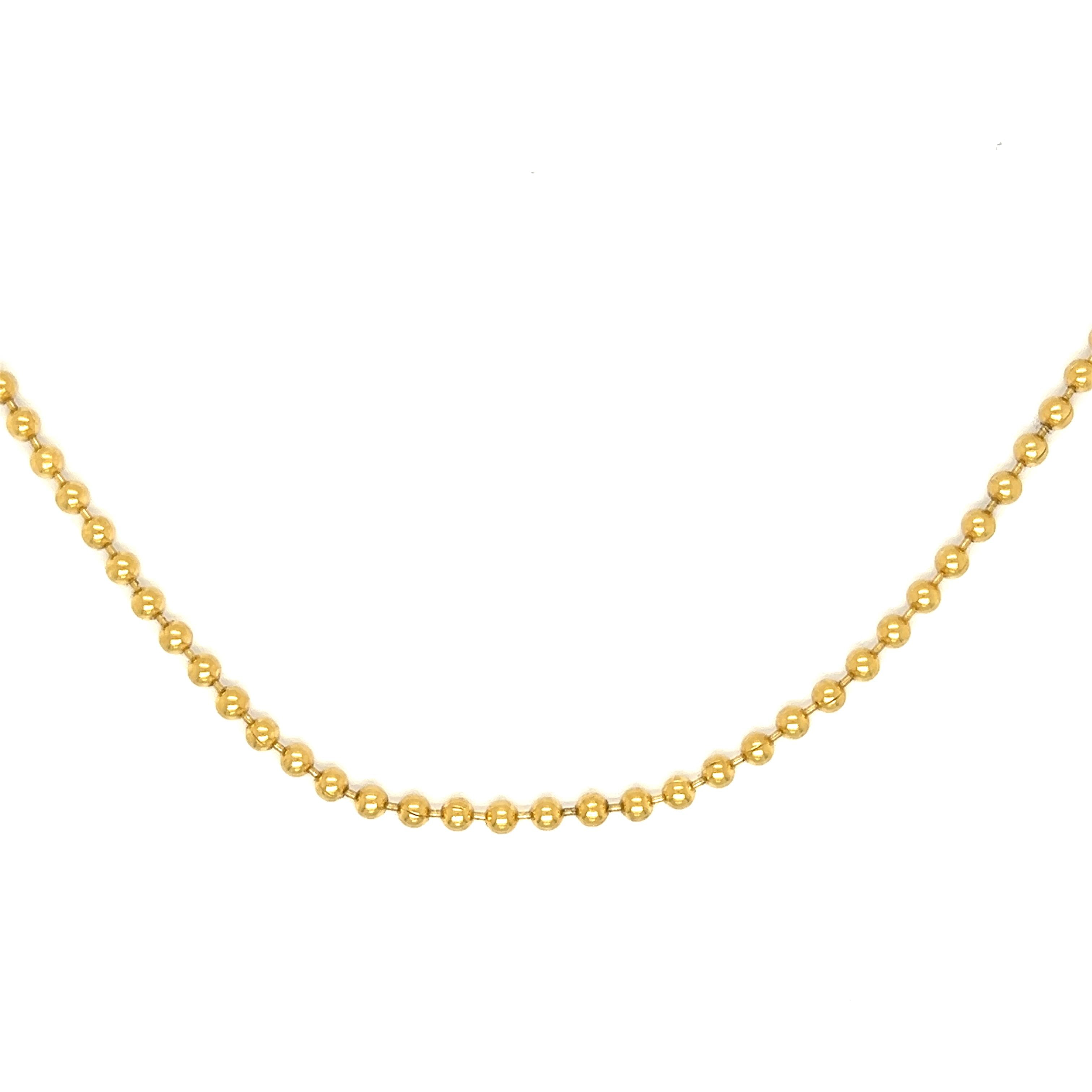 Vintage 18k Gold 21" Ball Chain