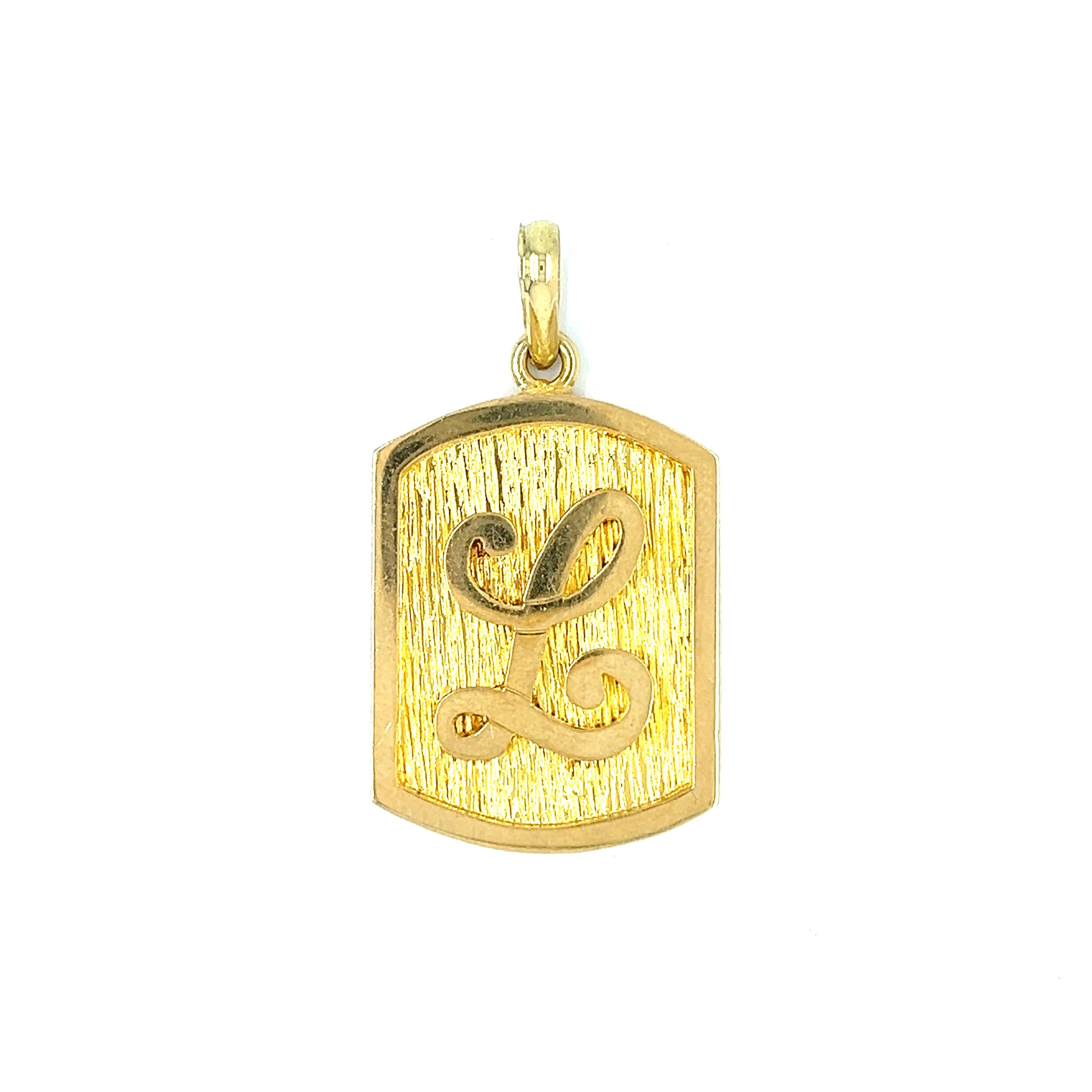 Vintage "L" 18k Gold Charm