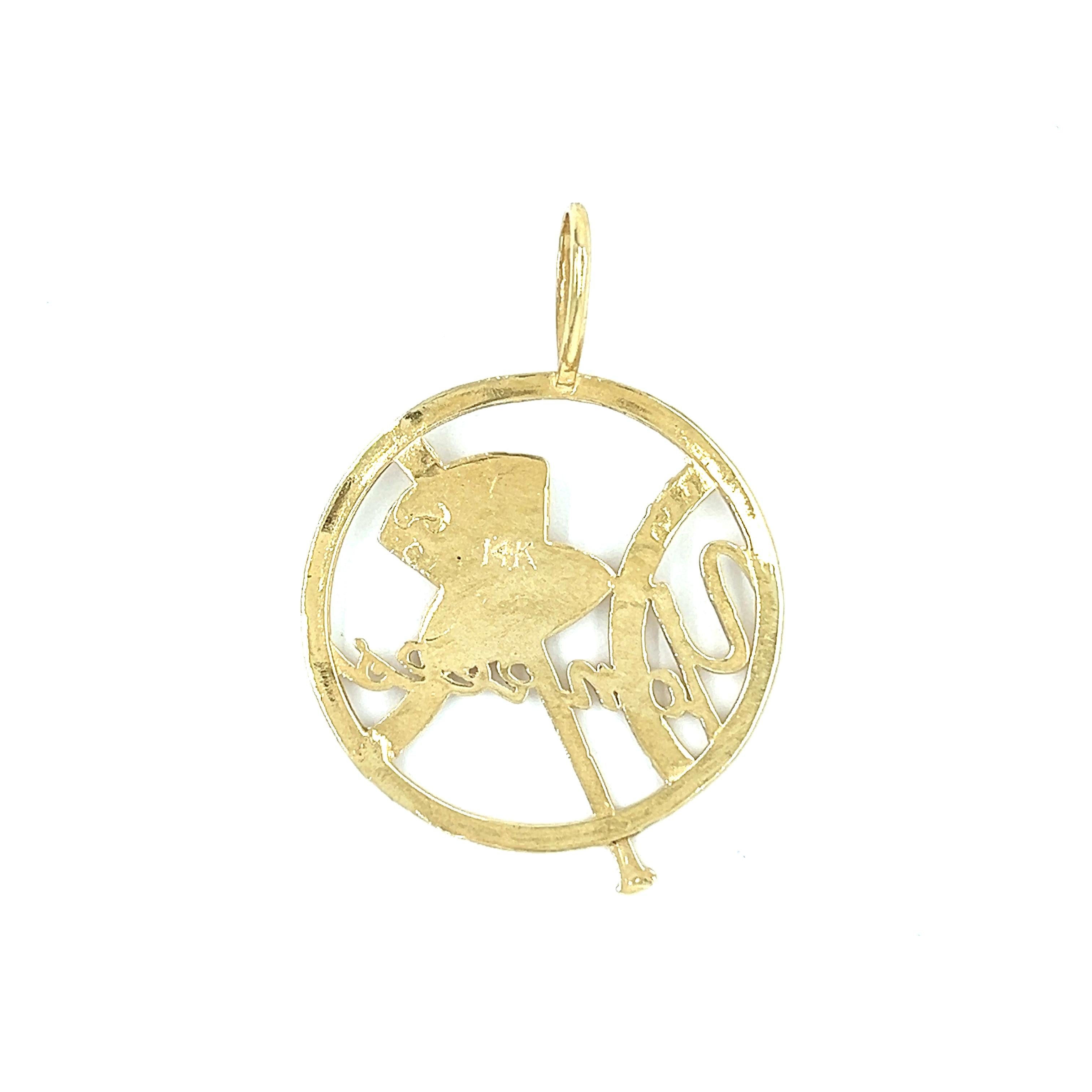 Vintage Yankee 14k Gold Charm