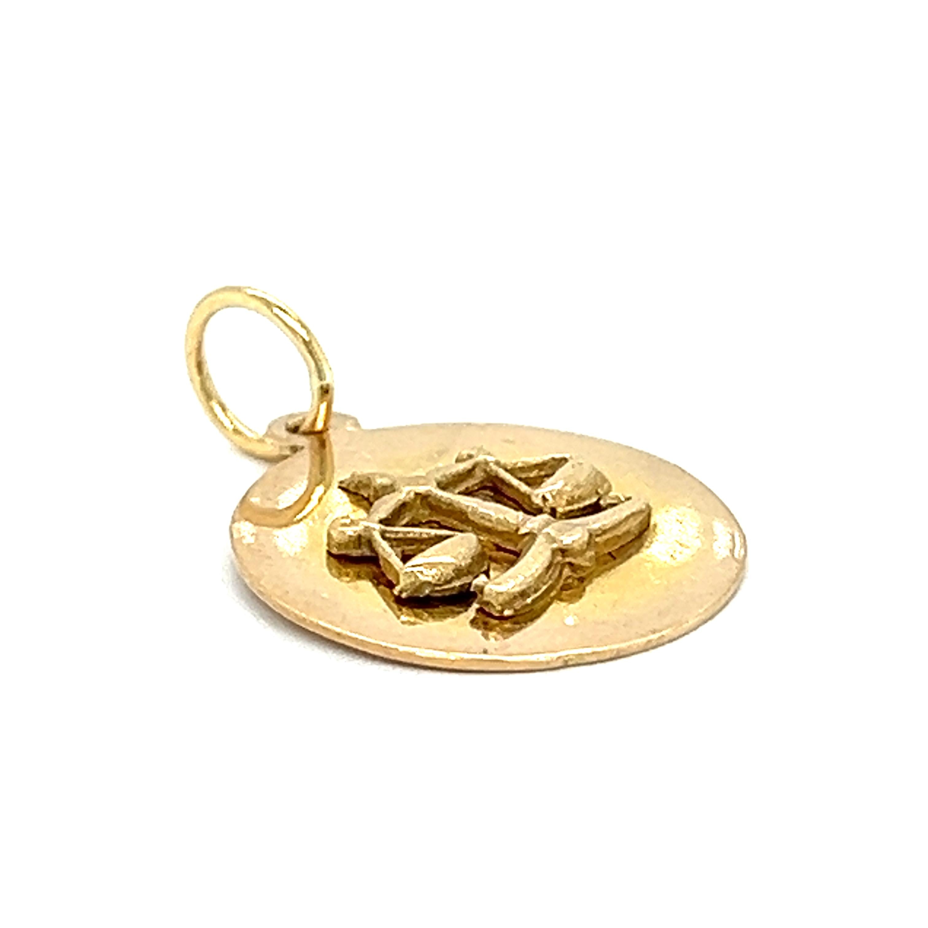 Vintage Zodiac Libra 14k Gold Charm