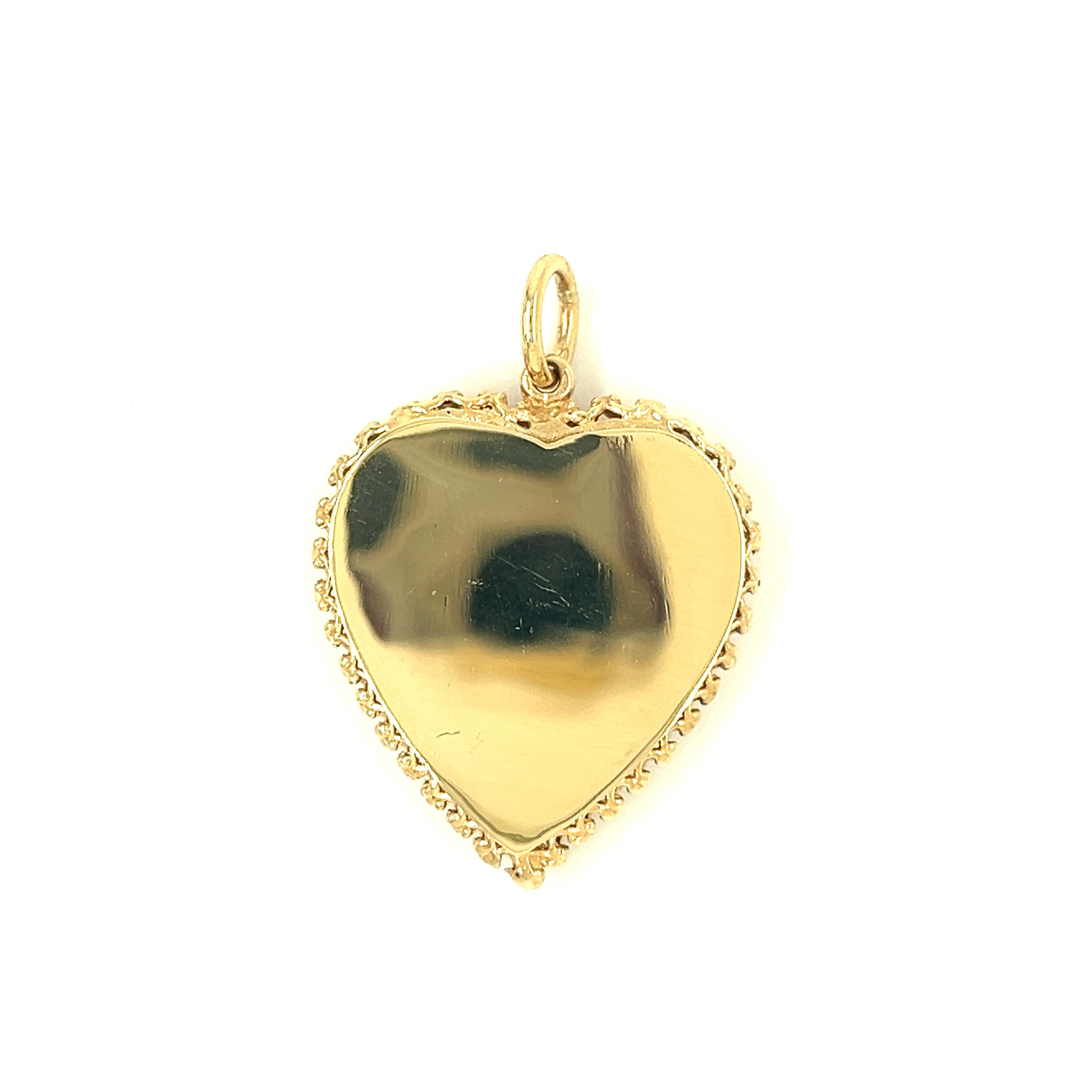 Vintage Diamond Heart 14k Gold Locket