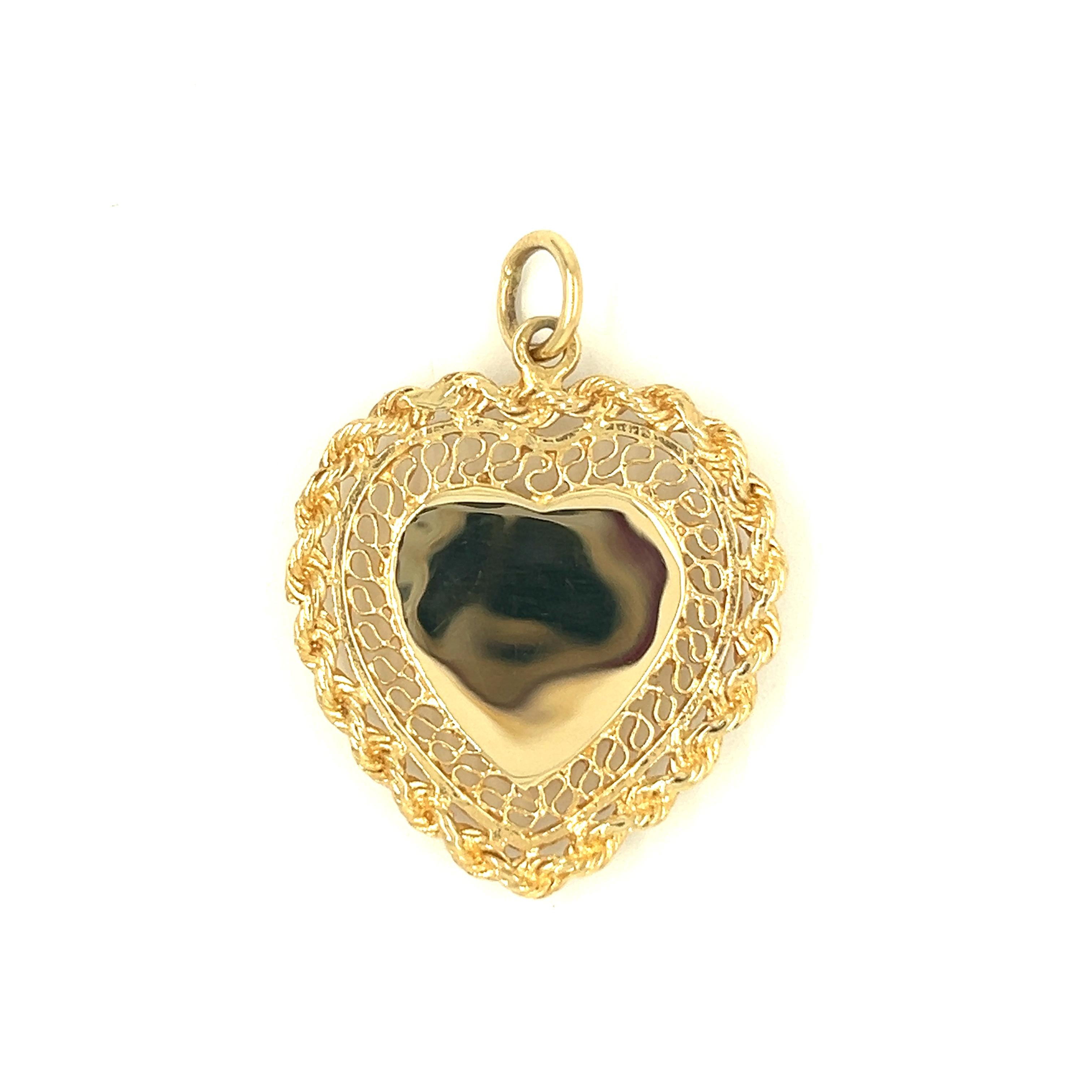 Vintage Diamond Heart 14k Gold Locket