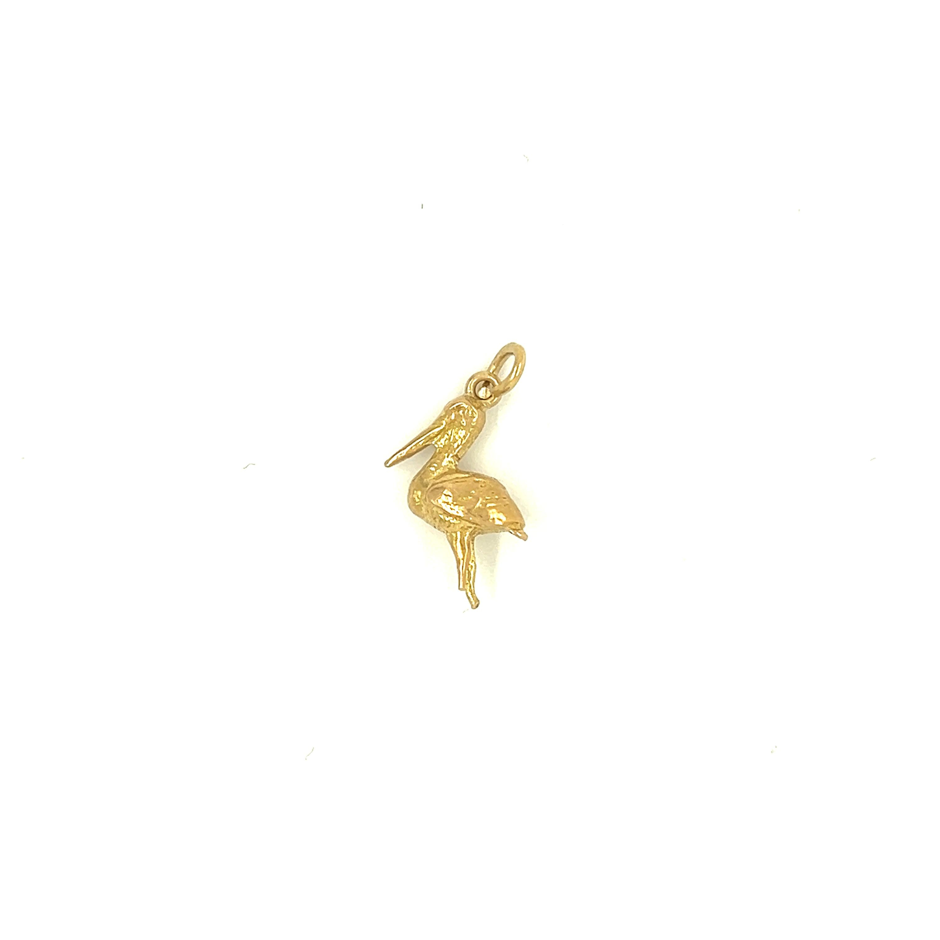 Vintage Bird 14k Gold Charm