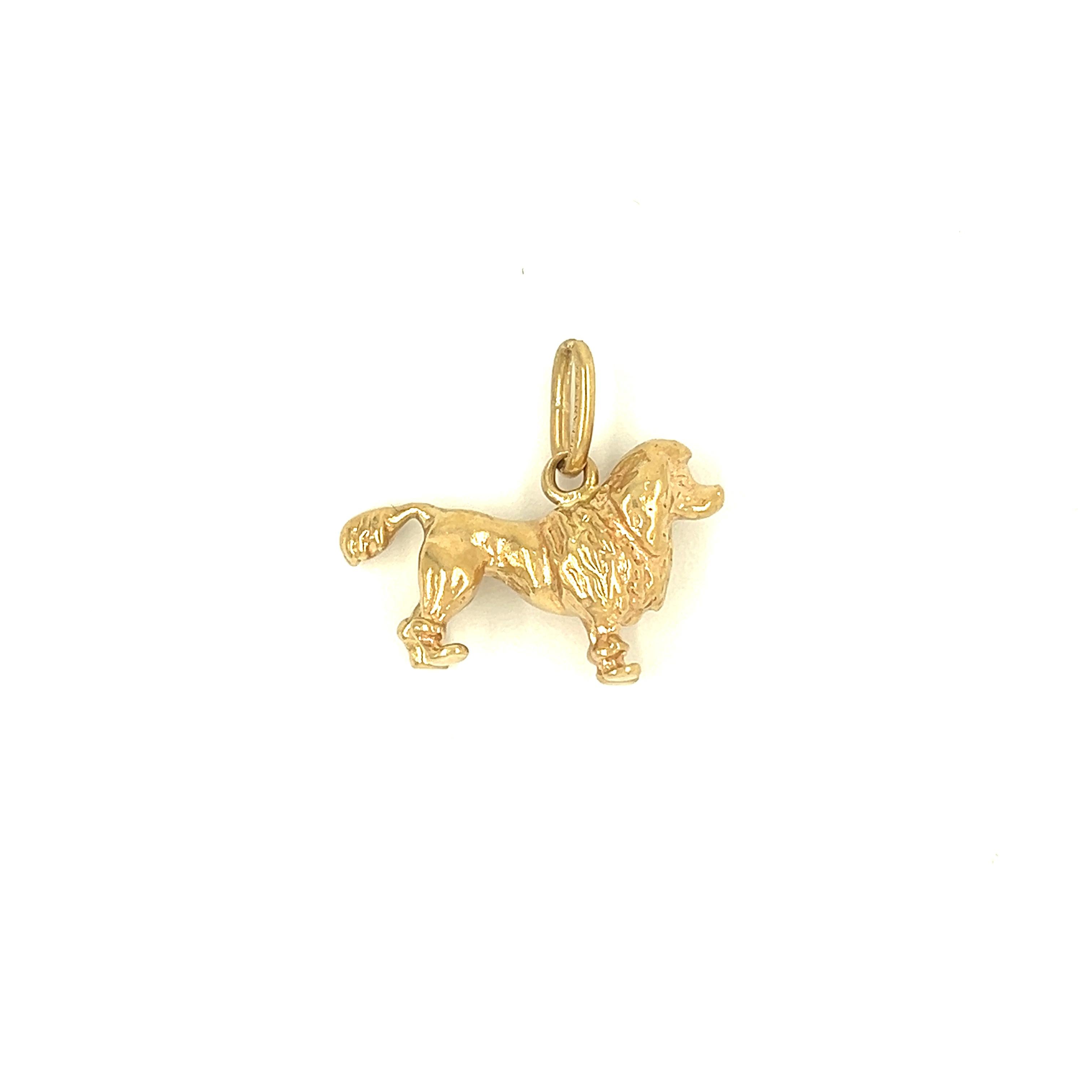 Vintage Poodle 14k Gold Charm