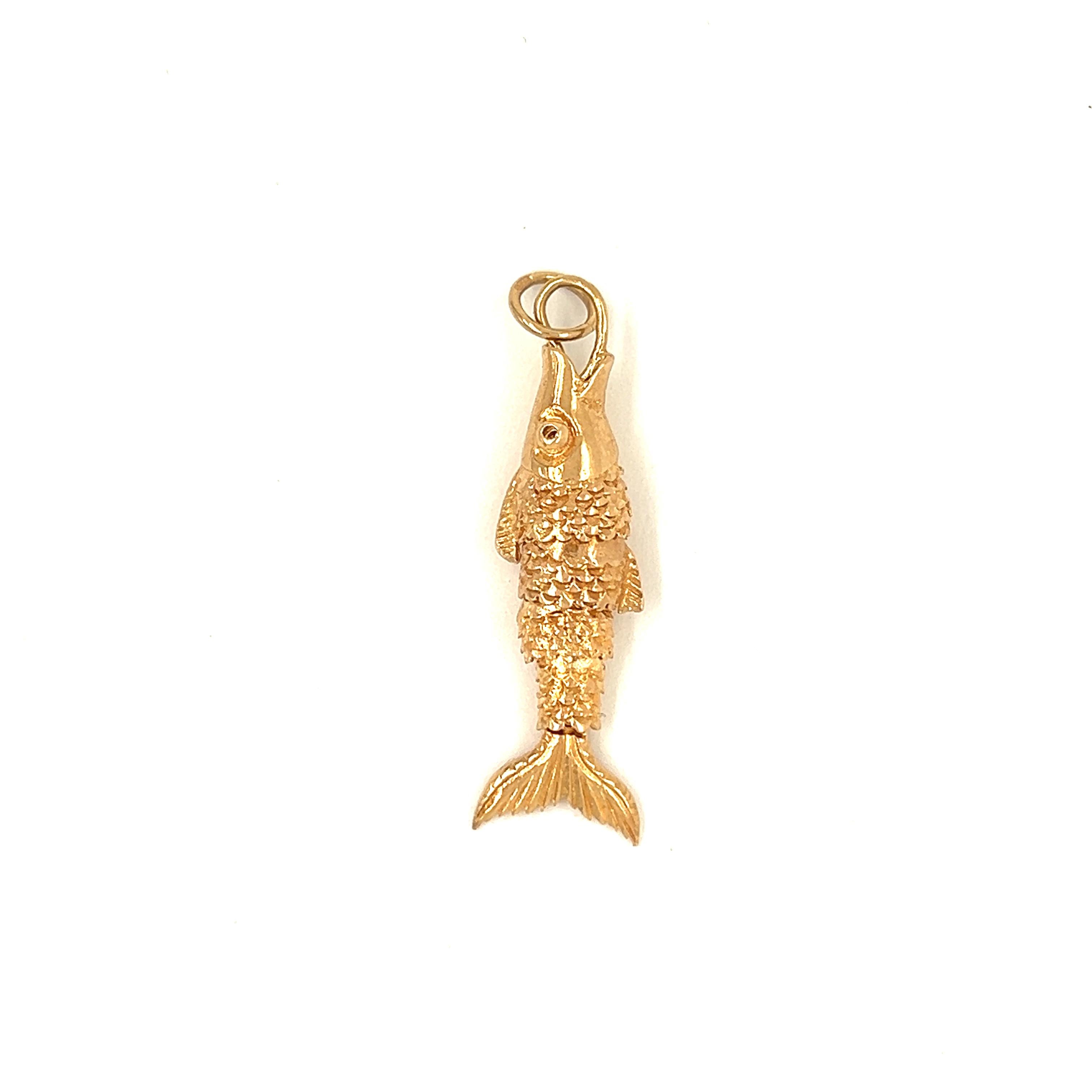 Vintage 14k Gold Fish Charm