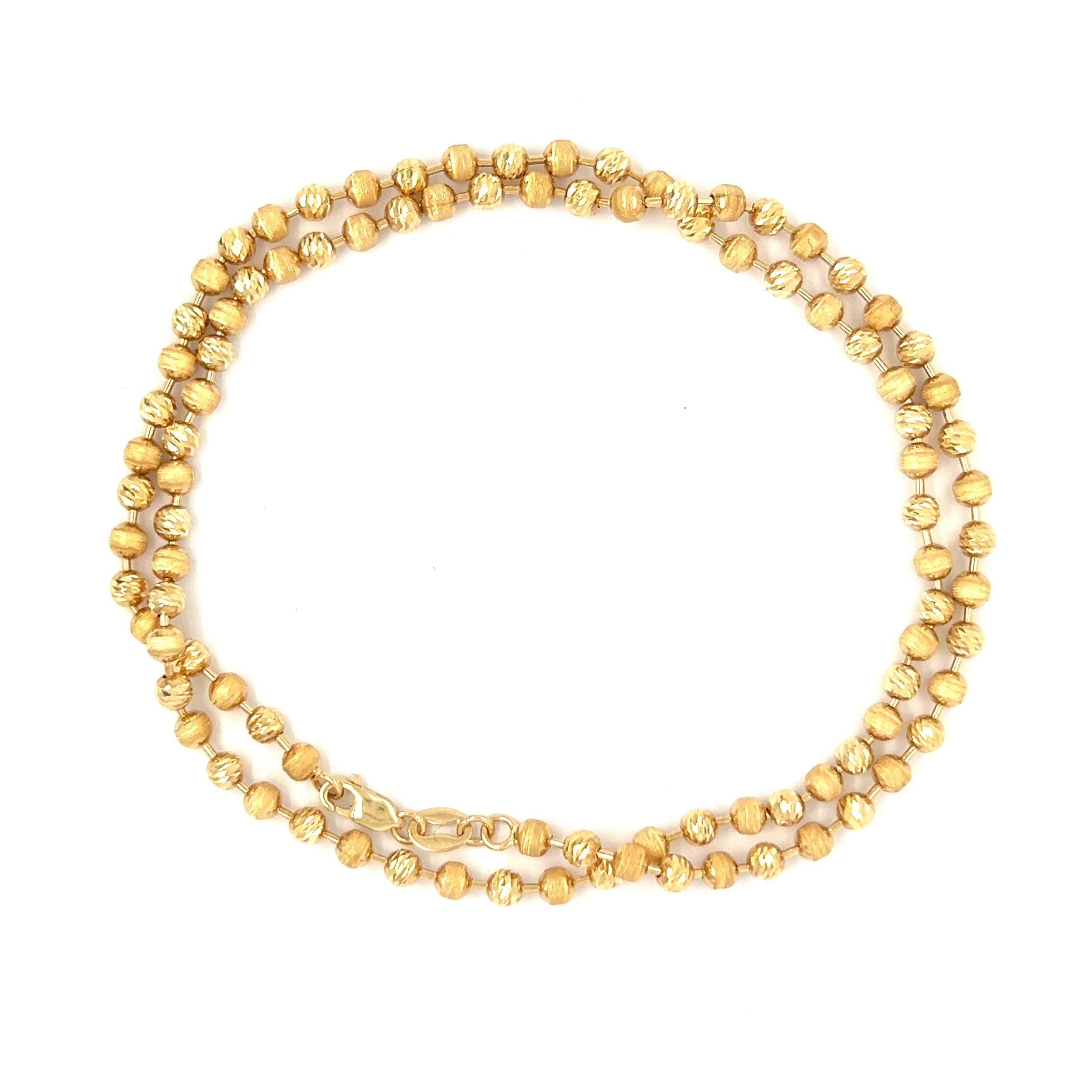 Vintage 16" 14k Gold Textured Ball Chain