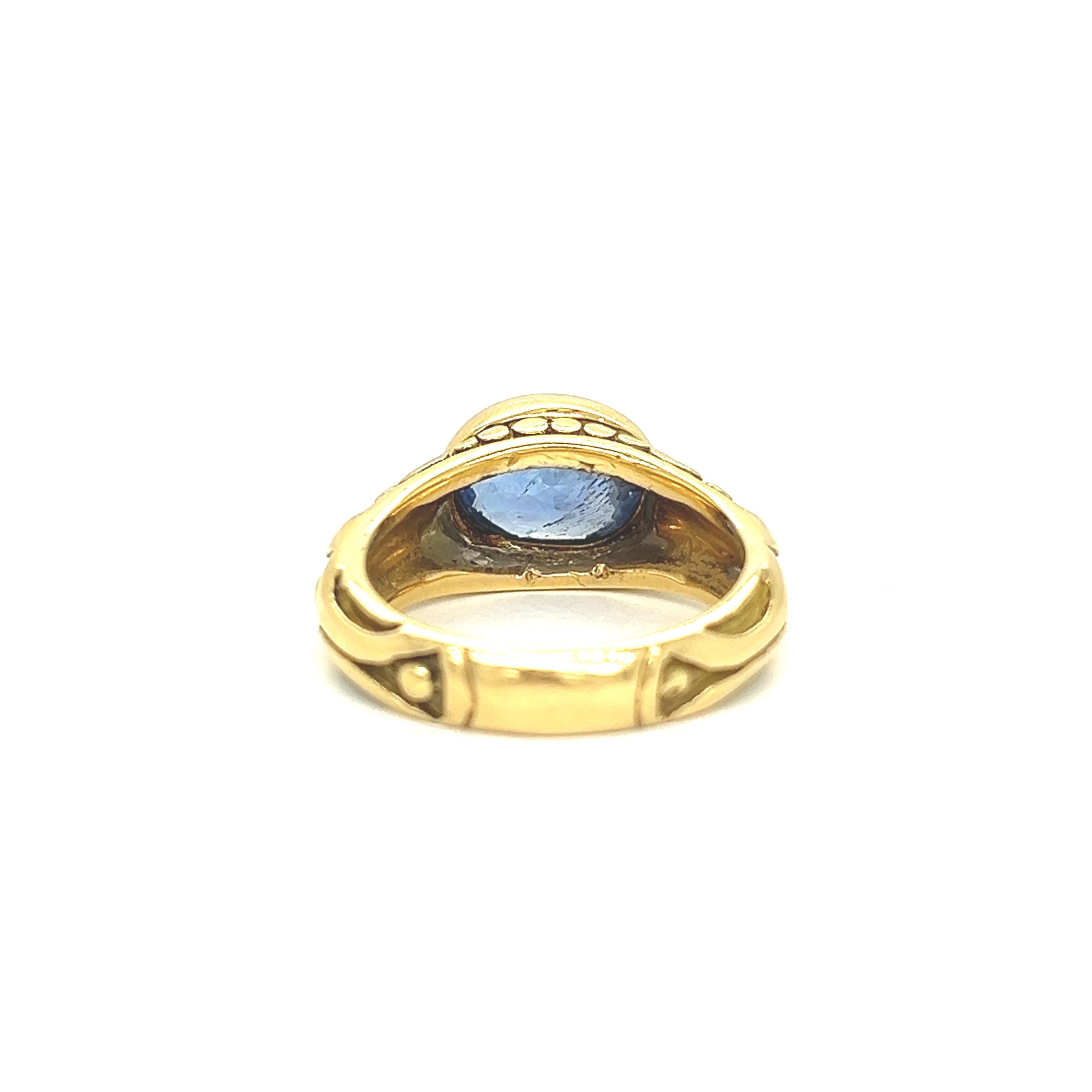 Vintage 18k Gold Blue Sapphire Ring