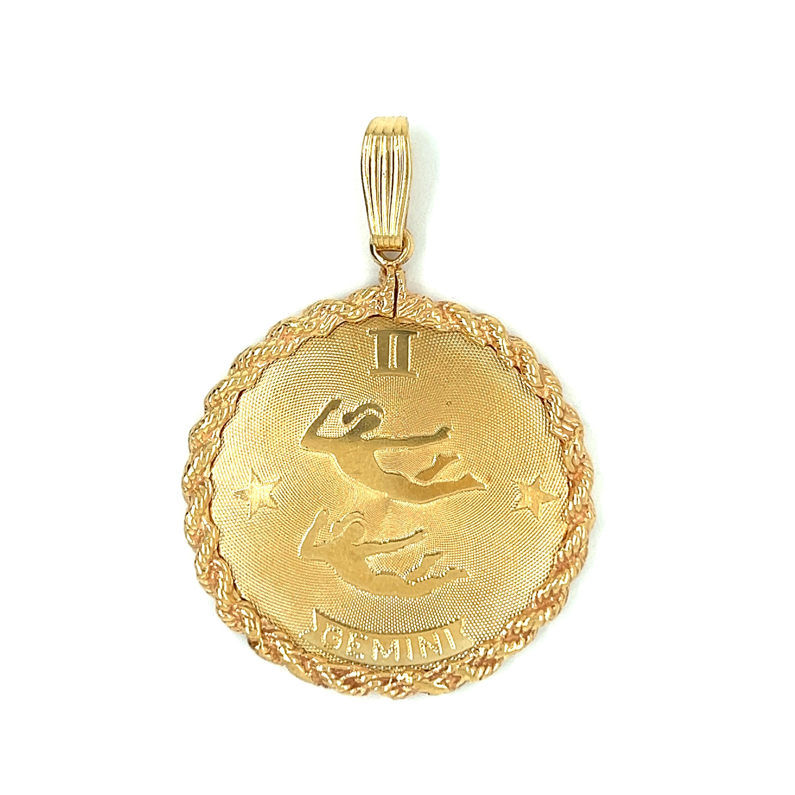 Vintage 14k Gold Gemini Zodiac Charm