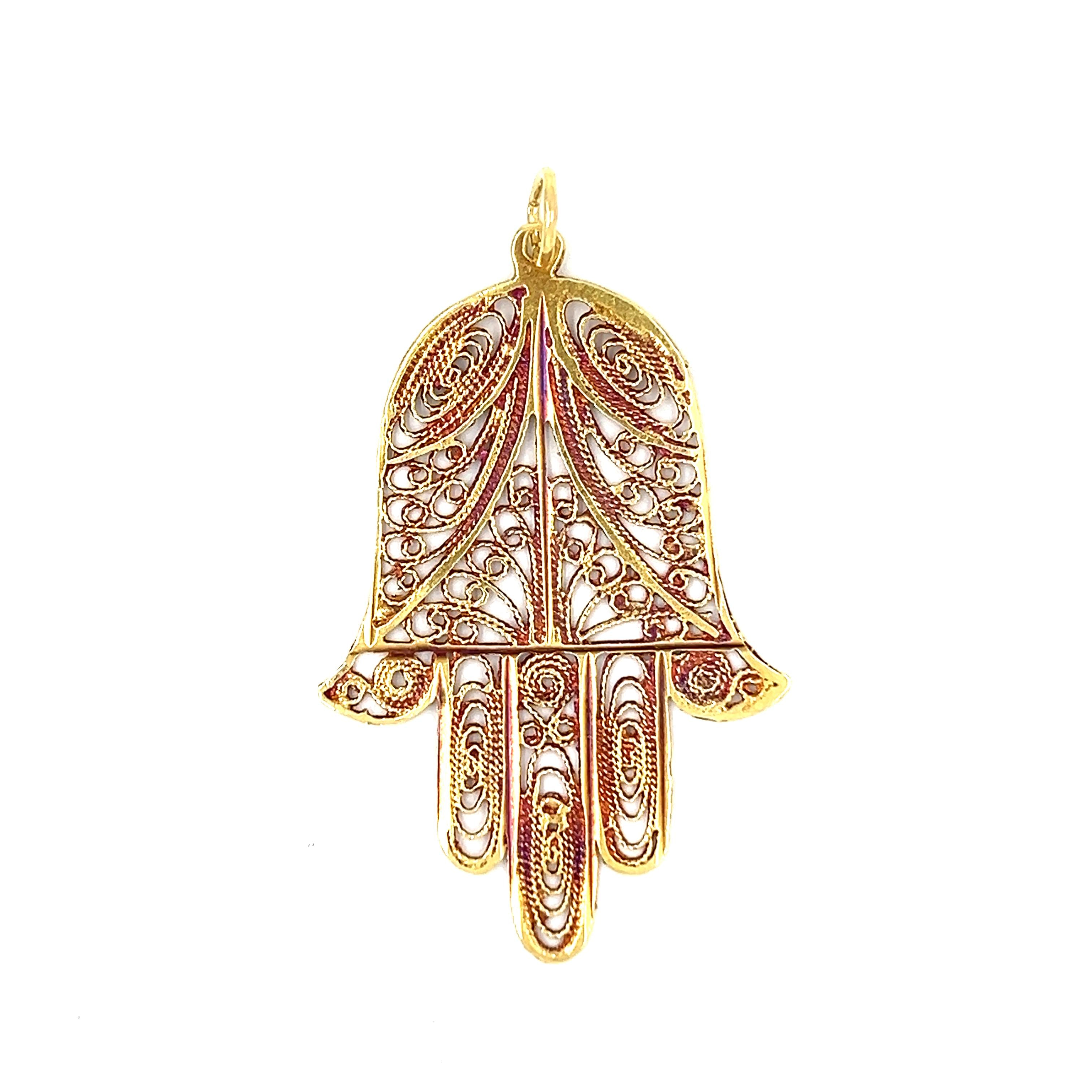 Vintage 14k Gold Hamsa Charm