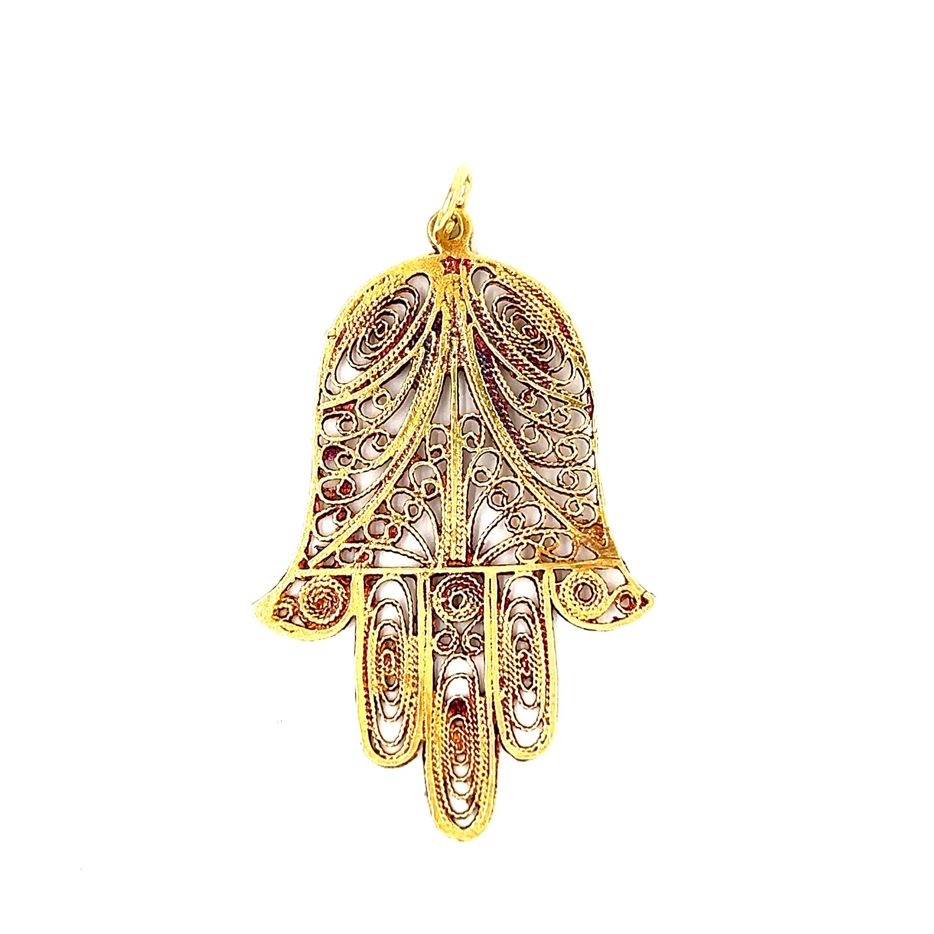 Vintage 14k Gold Hamsa Charm