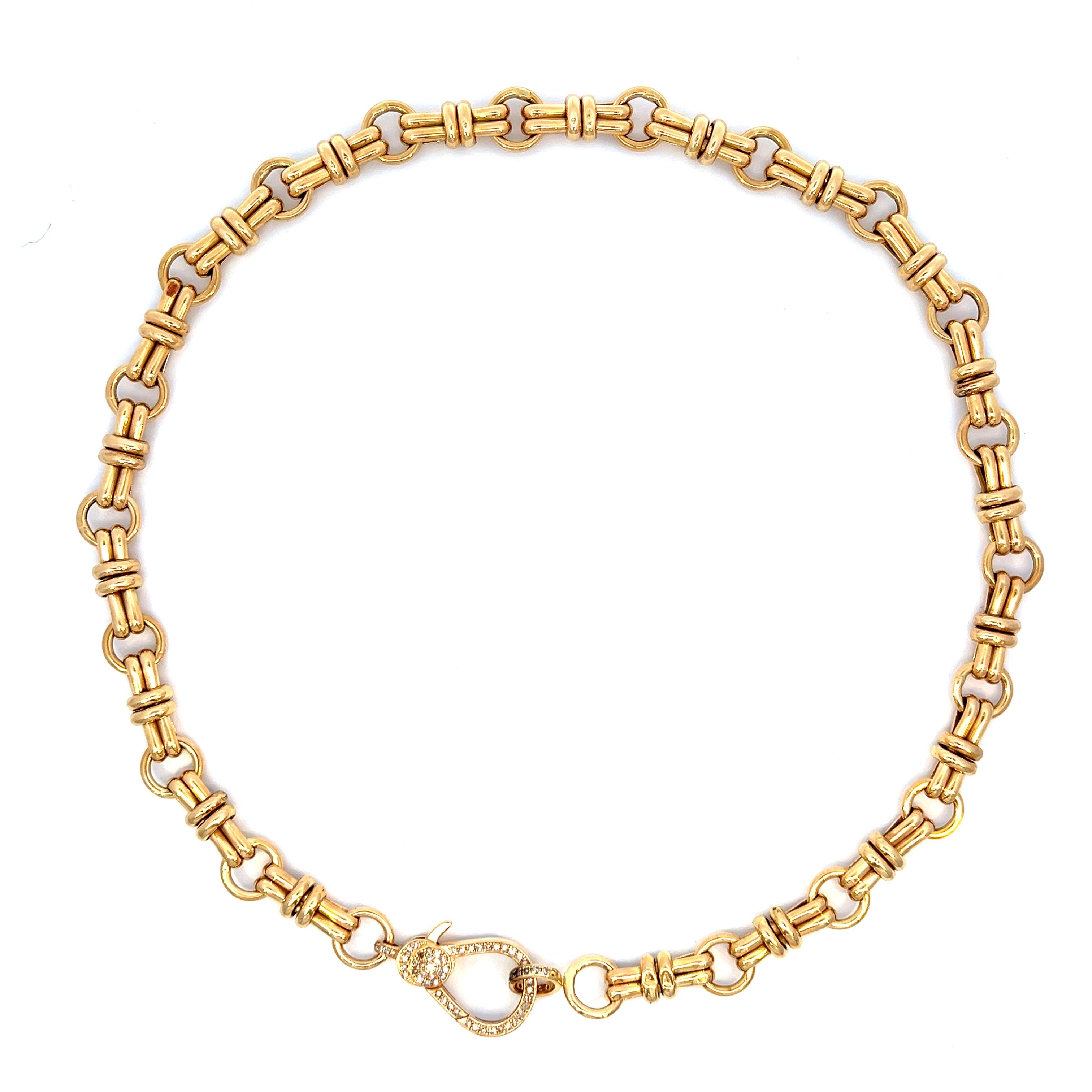 Vintage 14k Gold Chain with New Diamond Clasp