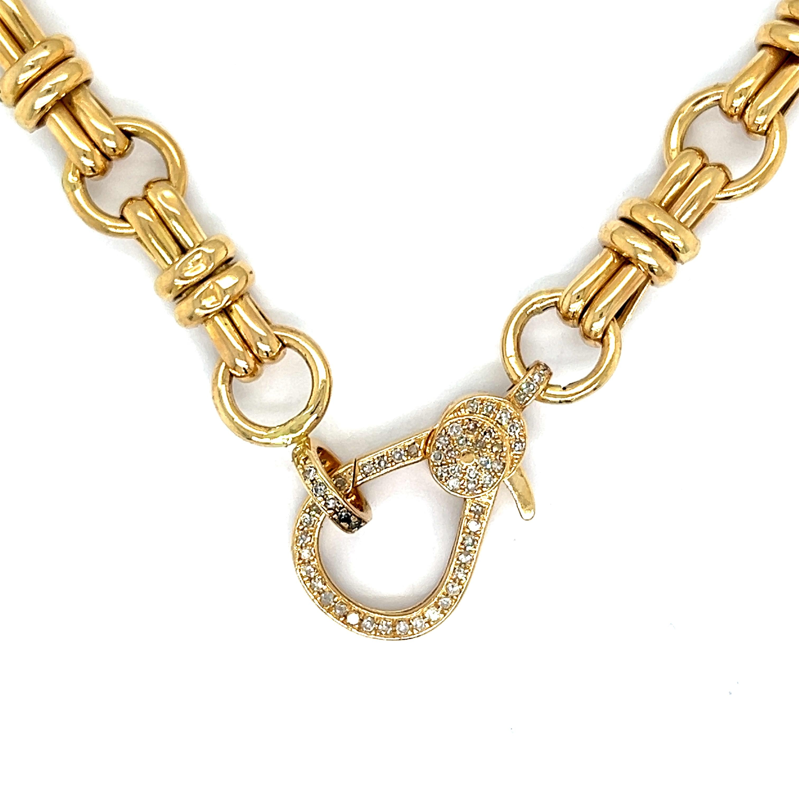 Vintage 14k Gold Chain with New Diamond Clasp