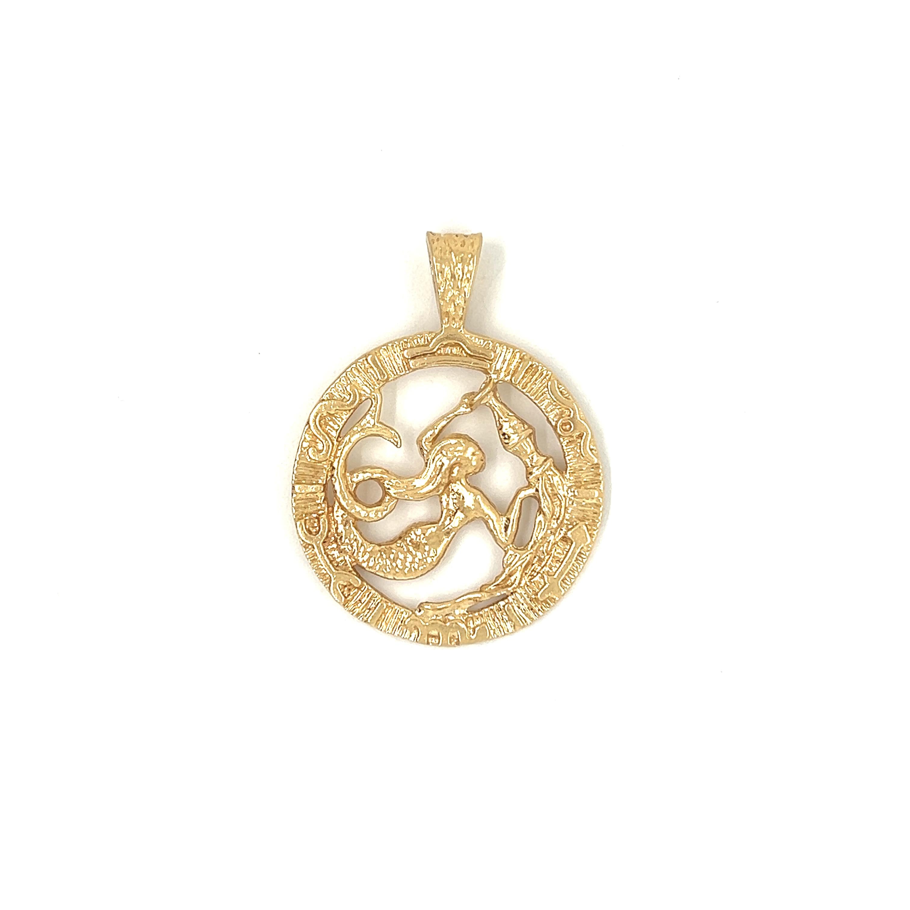 Vintage 14k Gold Aquarius Zodiac Charm