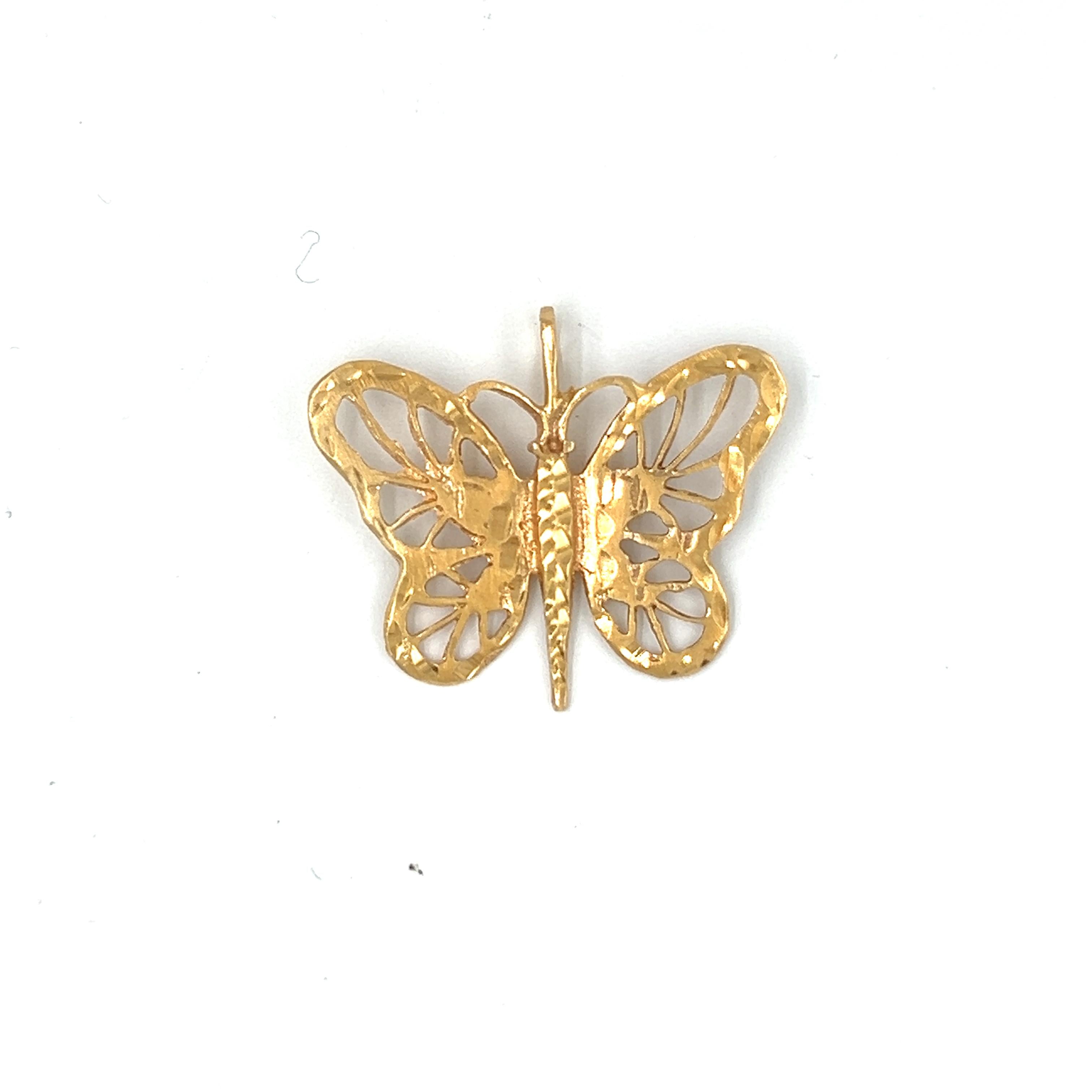 Vintage 14K Gold Butterfly Charm