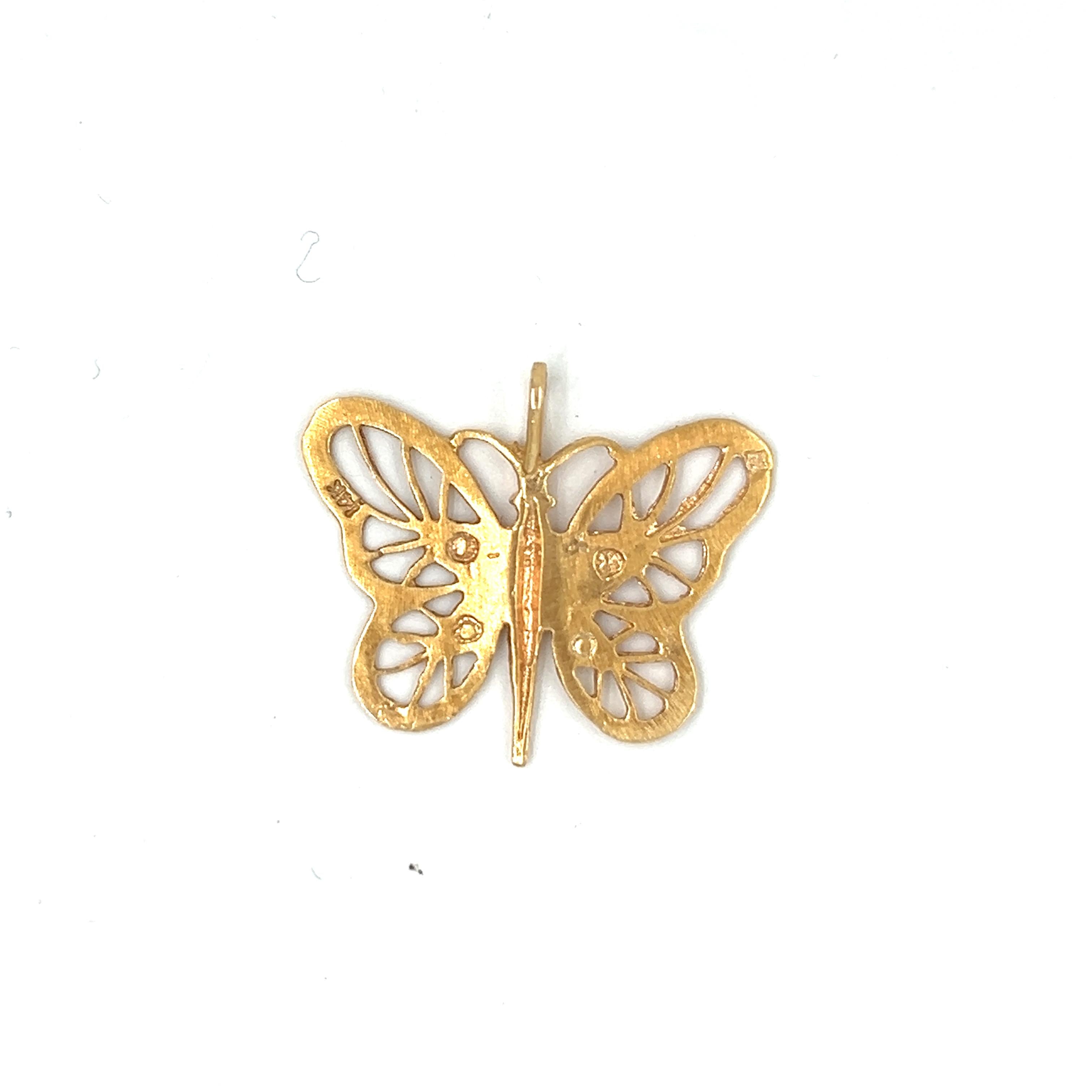 Vintage 14K Gold Butterfly Charm