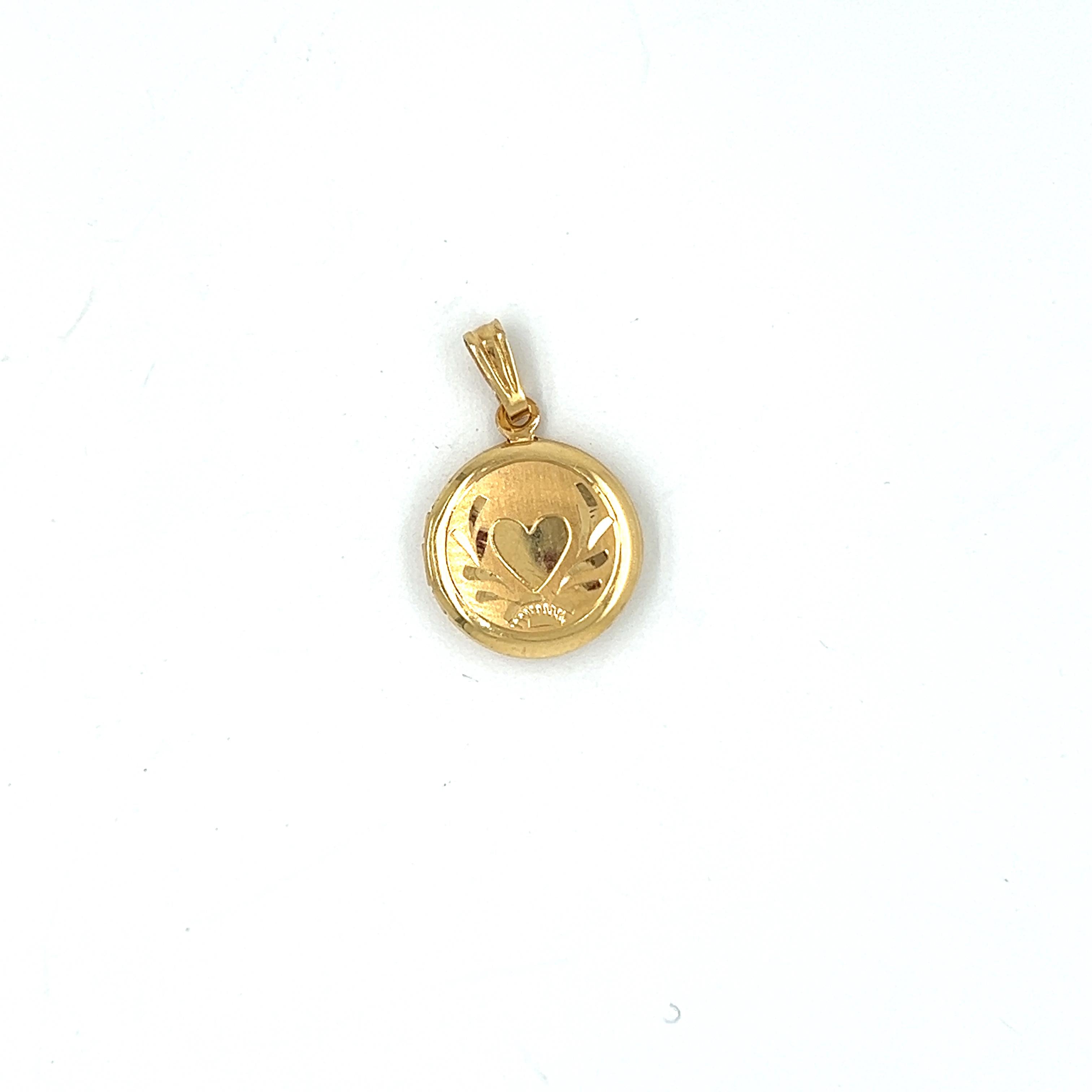 Vintage 14K Gold Heart Stamped Locket Charm