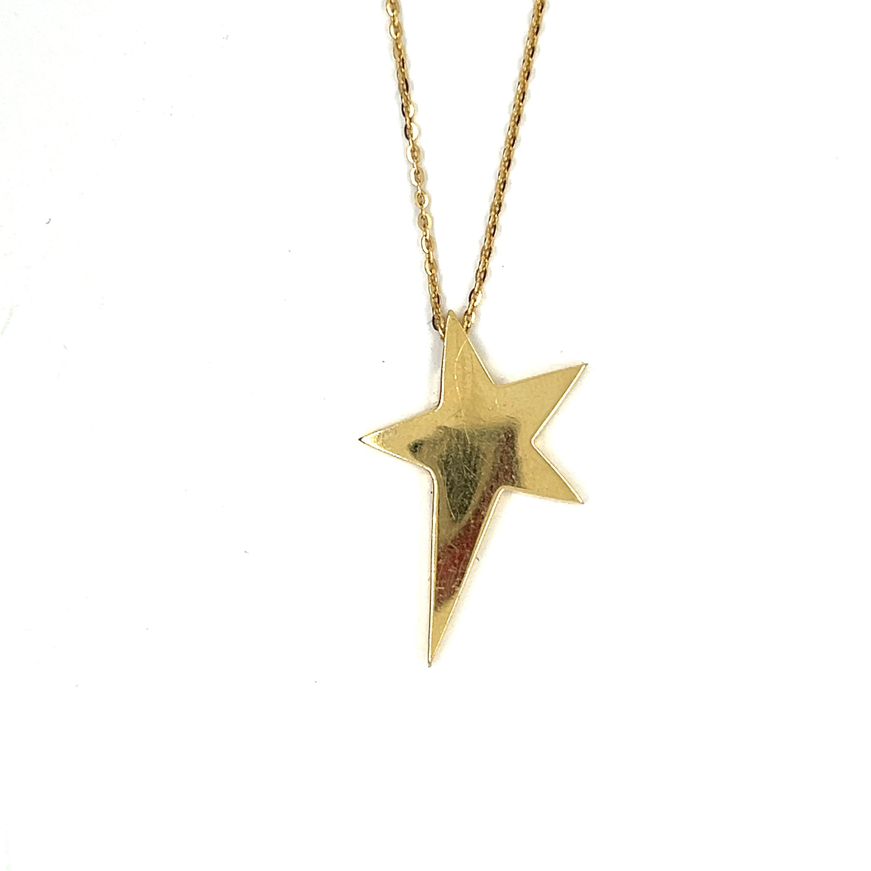 Vintage 18K Gold Star Necklace