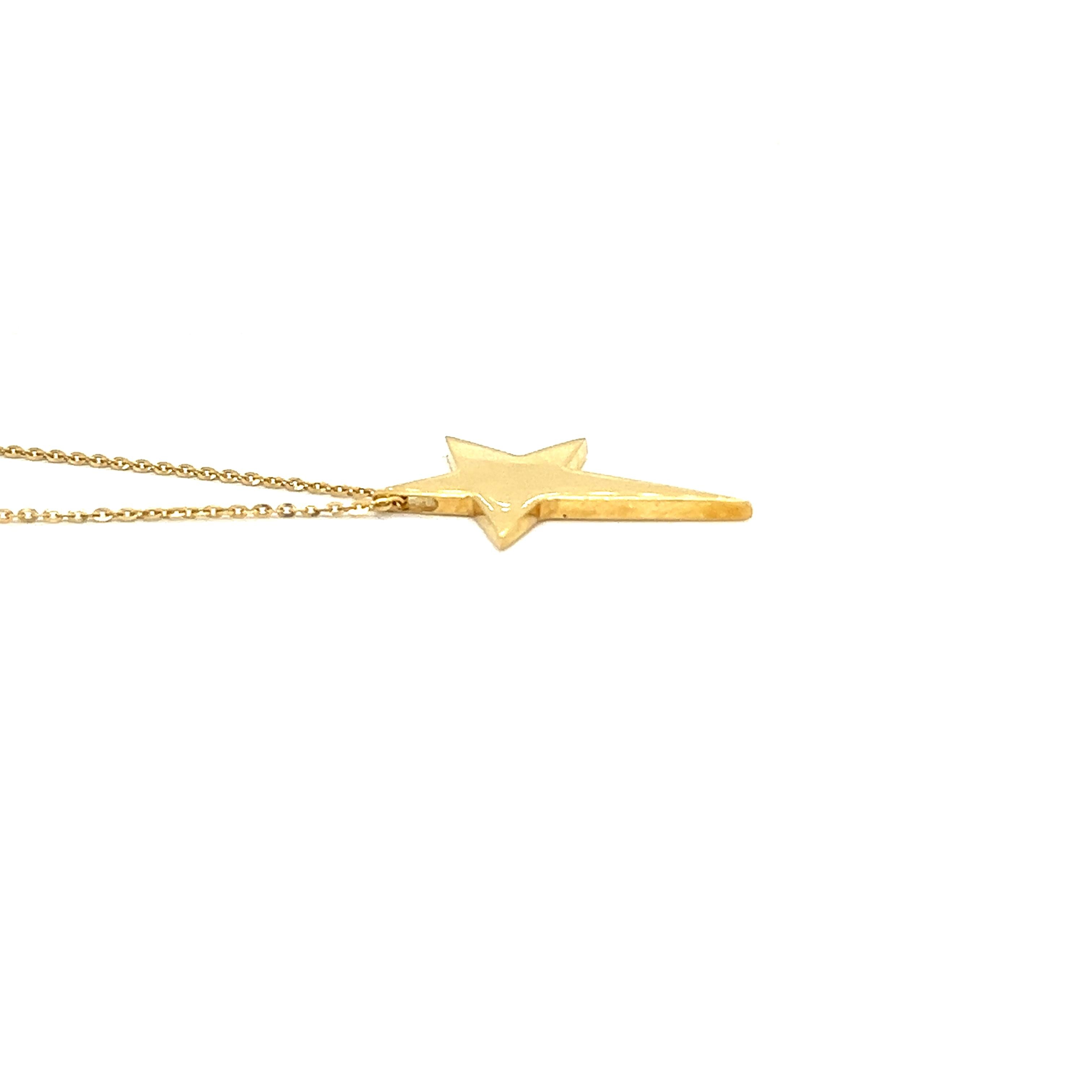 Vintage 18K Gold Star Necklace