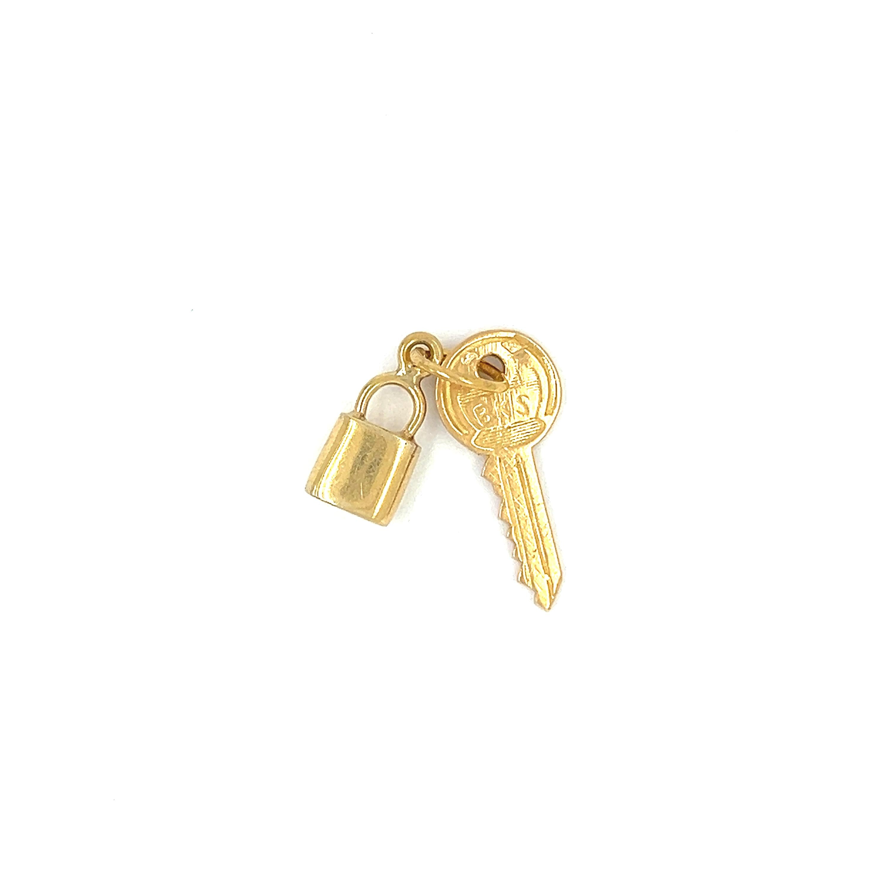 Vintage 14k Gold Lock and Key Charm