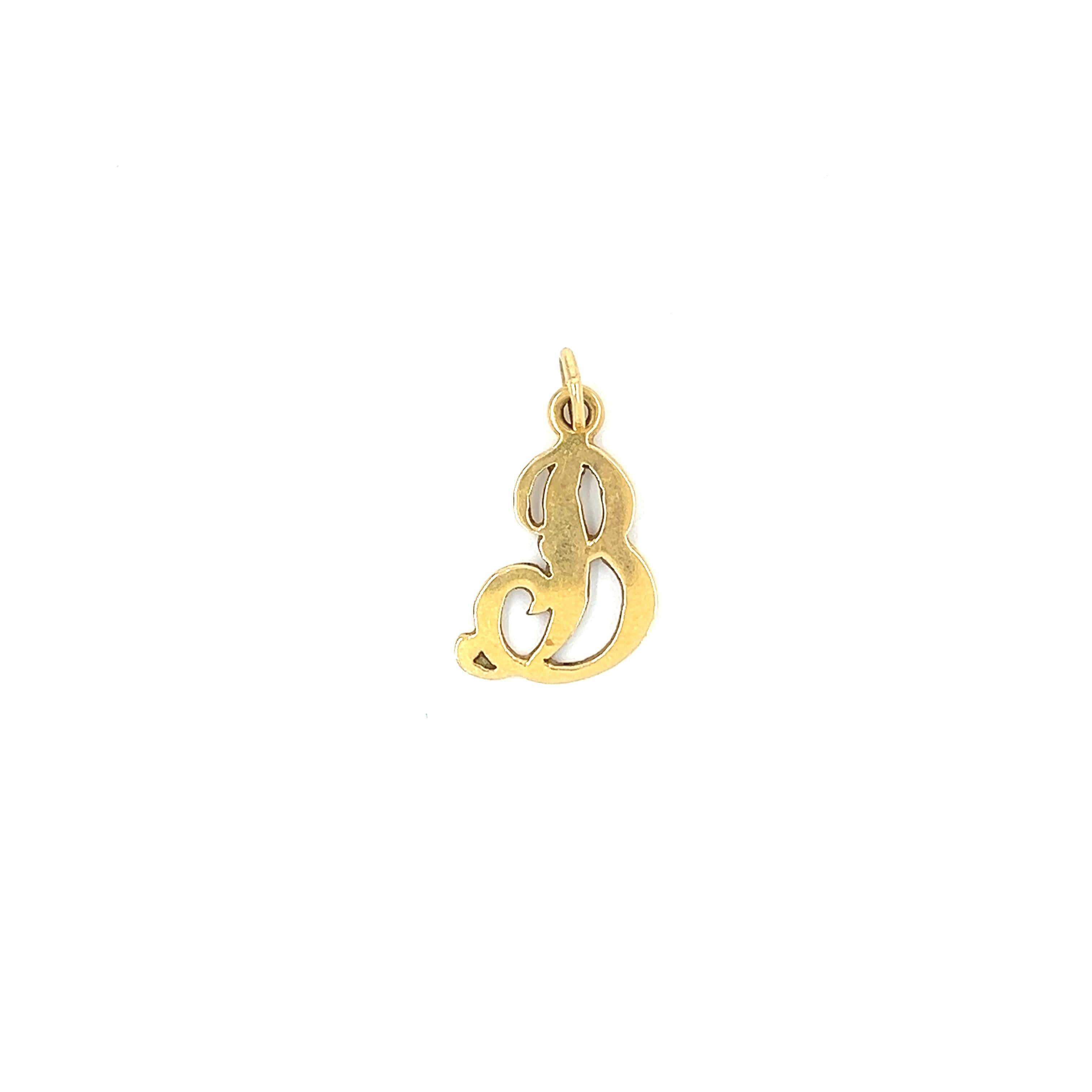 Vintage 14k Gold "B" Charm