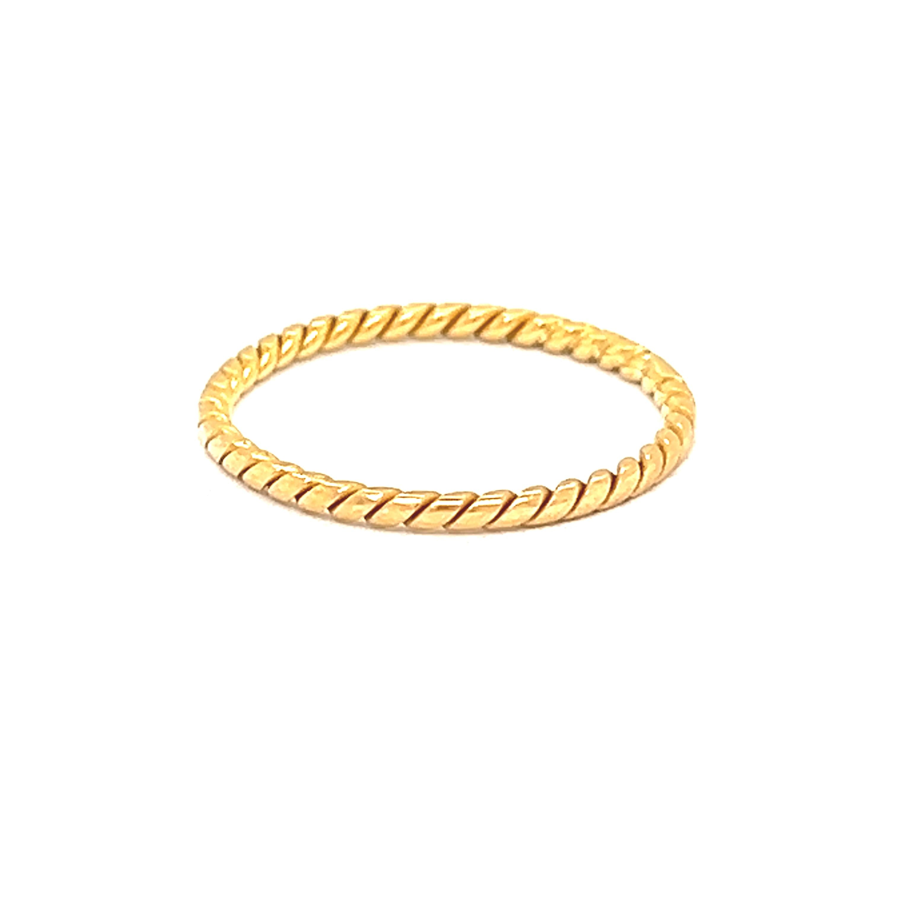 Vintage 21k Gold Twisted Stacking Ring