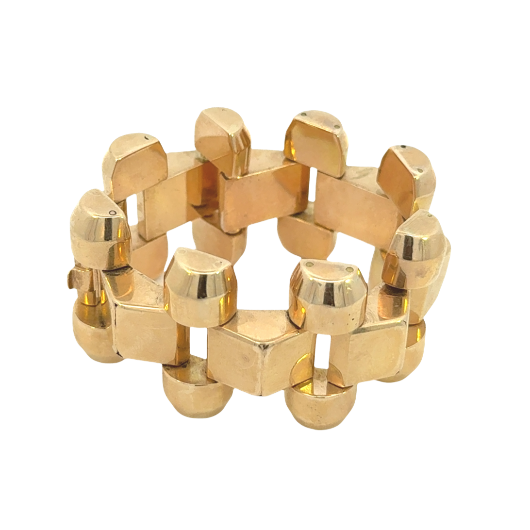 14k Yellow Gold Vintage Retro Link Bracelet