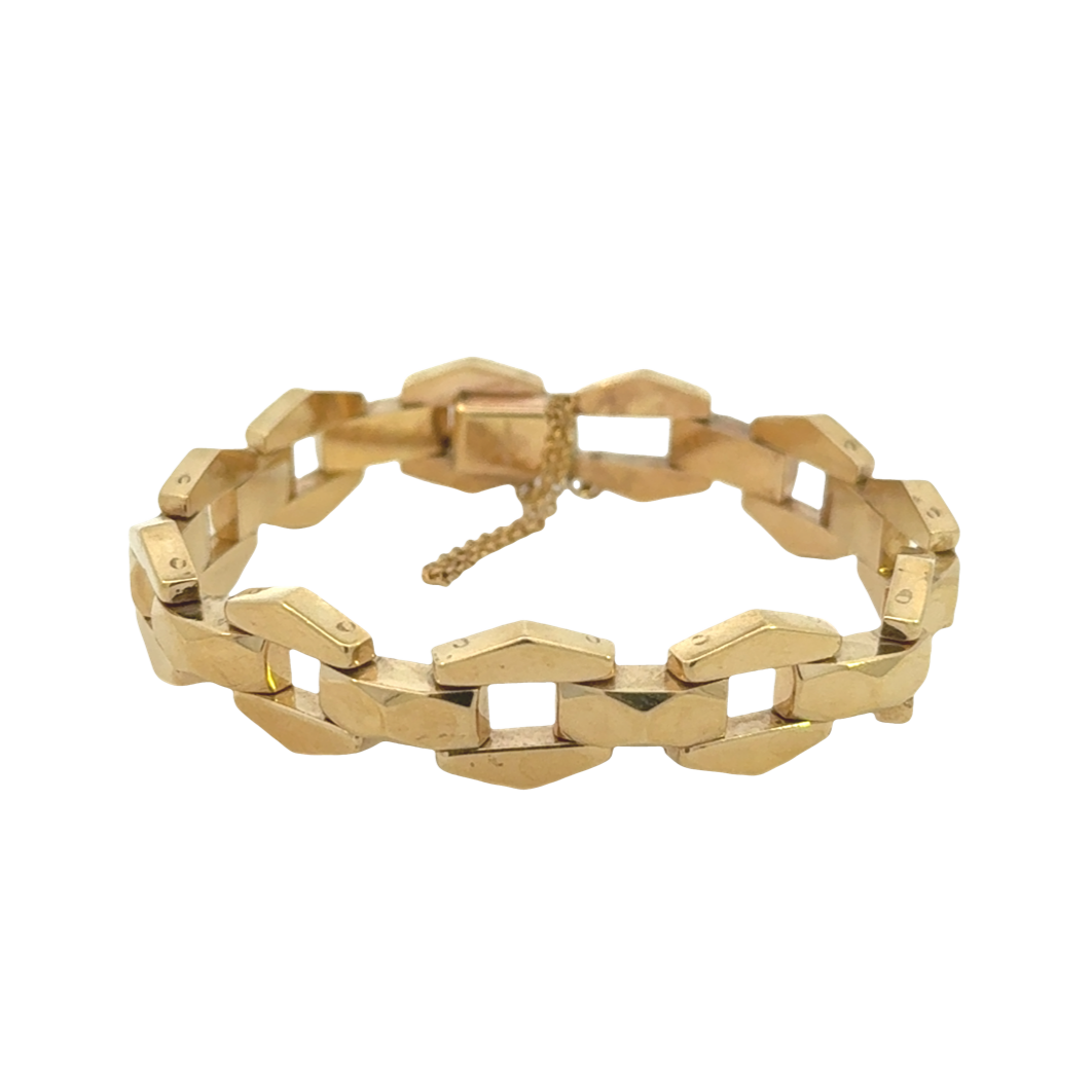 14k Yellow Gold Vintage 1970s Link Bracelet