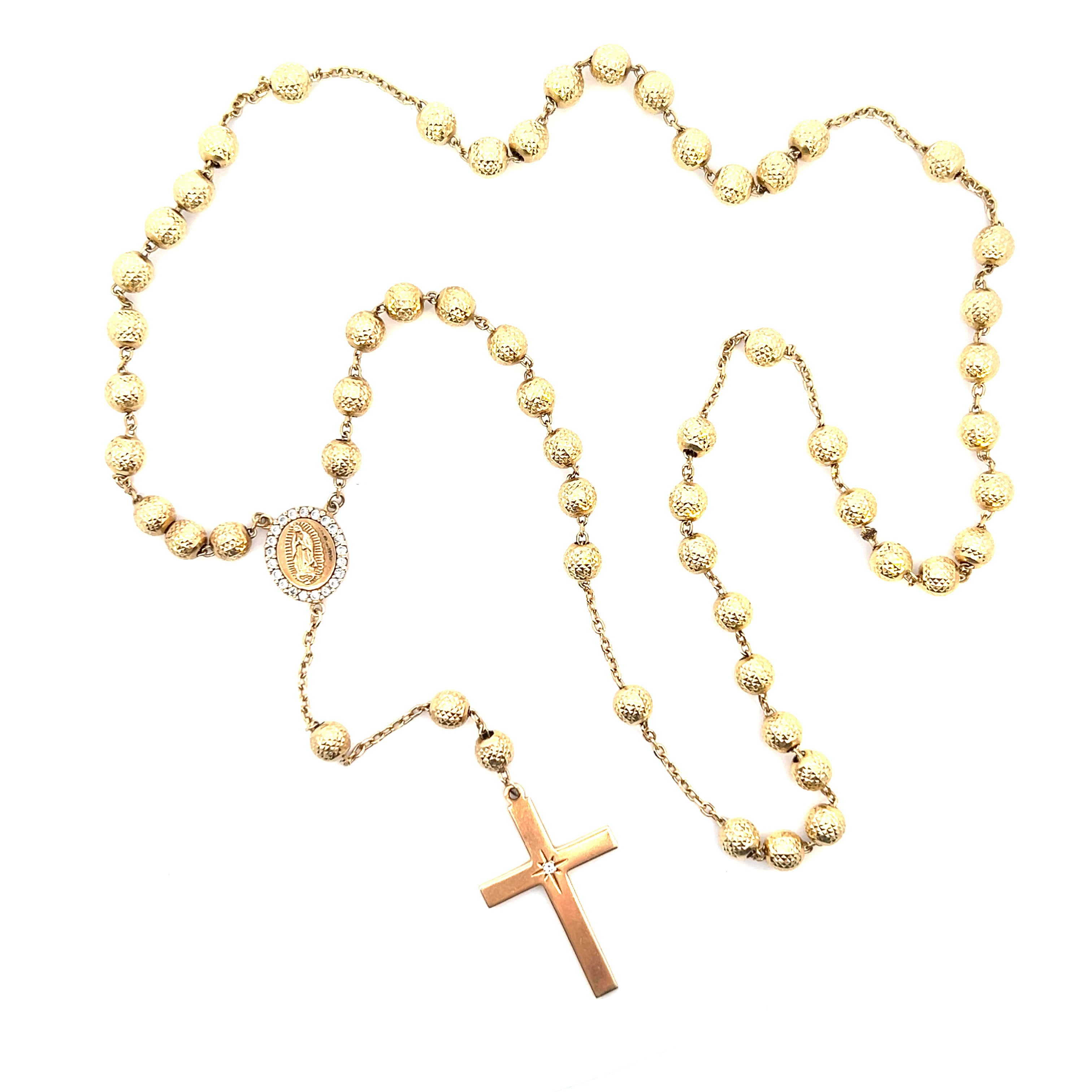 Vintage Rosary Cross 14k Gold Chain