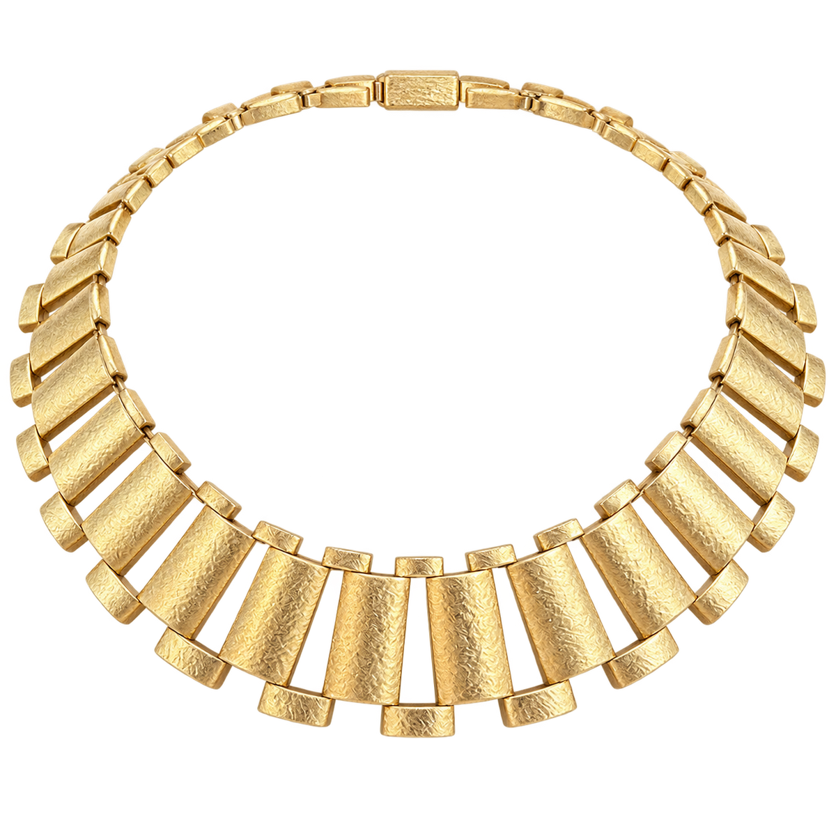14k Yellow Gold 1980s Vintage Wide Collar Necklace