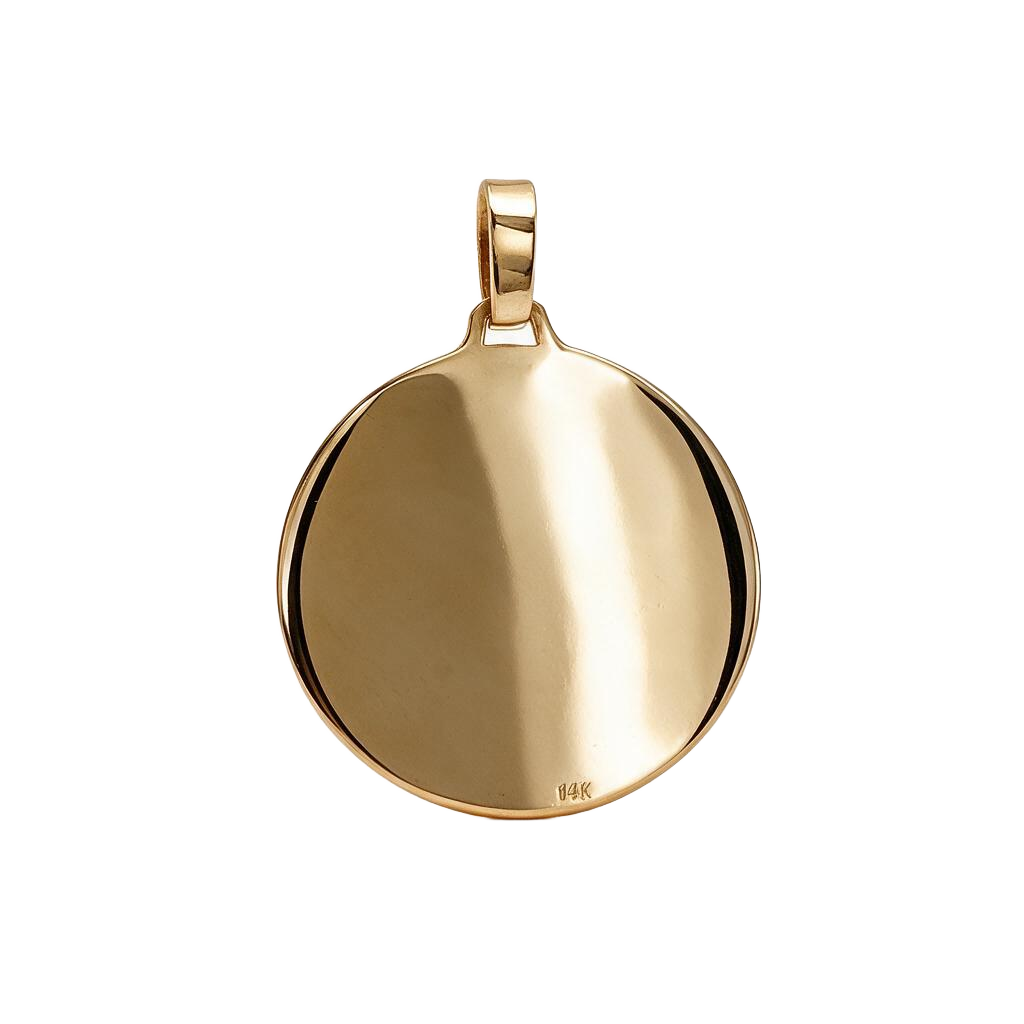 14k Yellow Gold Vintage Virgo with Flower Zodiac Charm