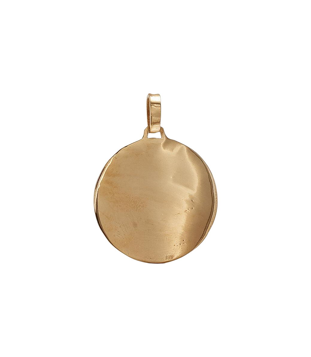 14k Yellow Gold Vintage Virgo with Flower Zodiac Charm