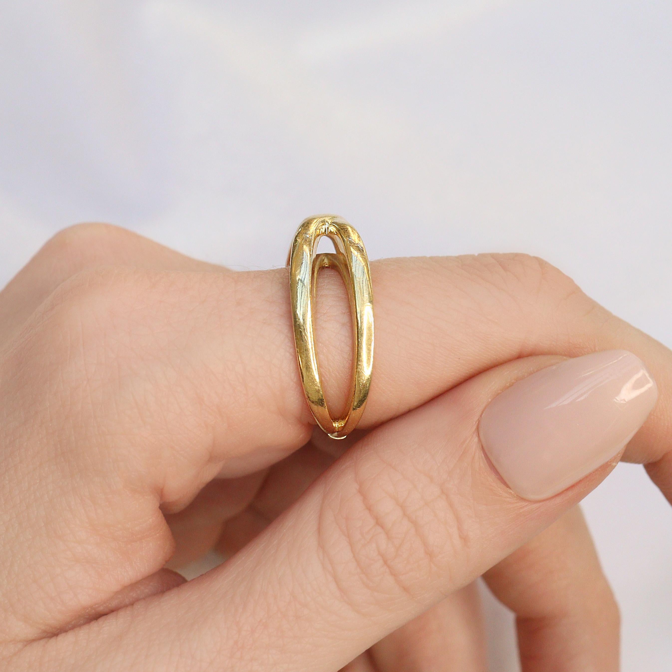 Vintage Double-Tier Hoop 18k Gold Ring