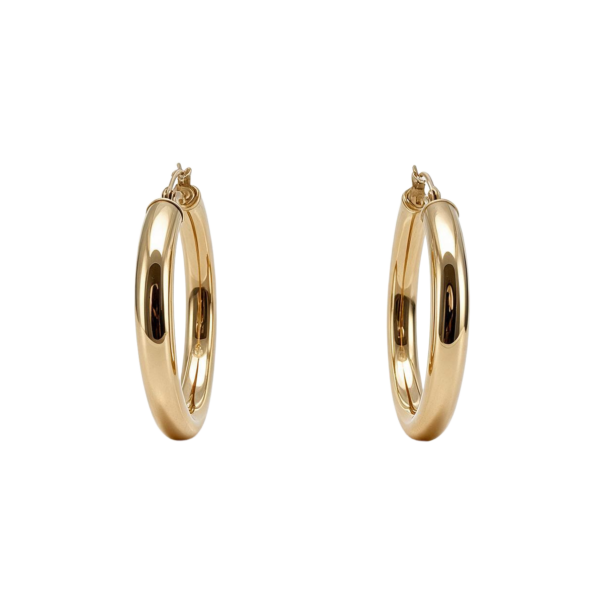 14k Yellow Gold Vintage Large Hoop Earrings