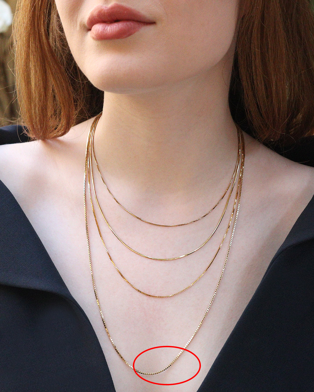 Vintage Thin 30" 14k Gold Box Chain