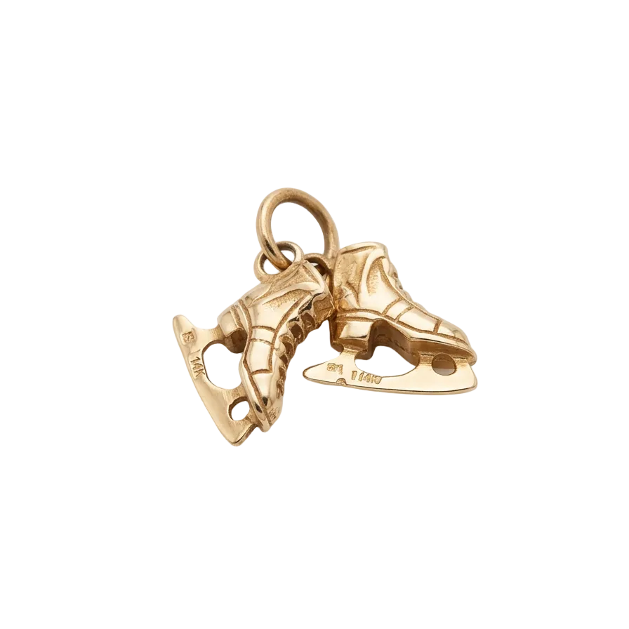Vintage 14k Yellow Gold Ice Skate Charm