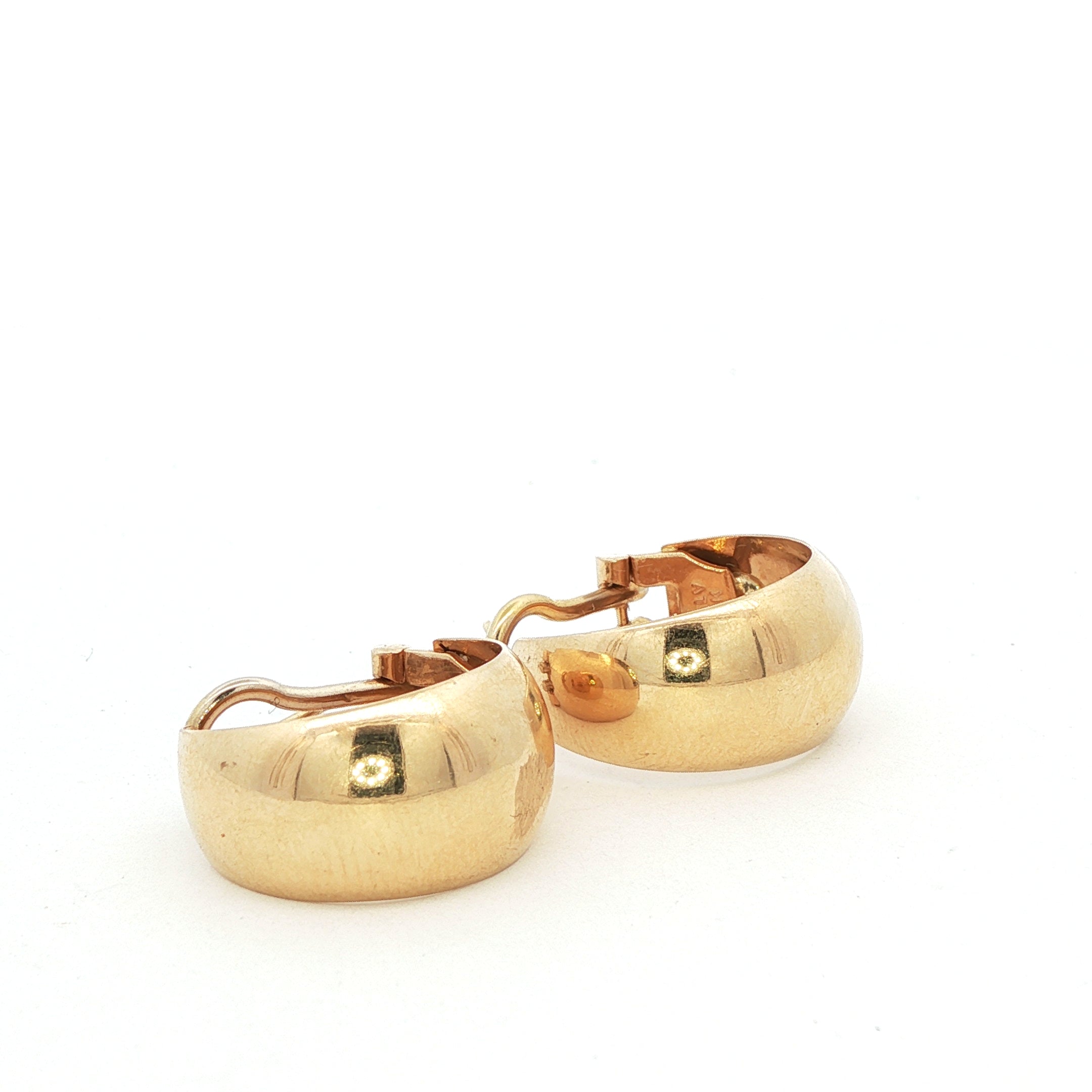 14k Yellow Gold Vintage Huggy Hoop Earrings