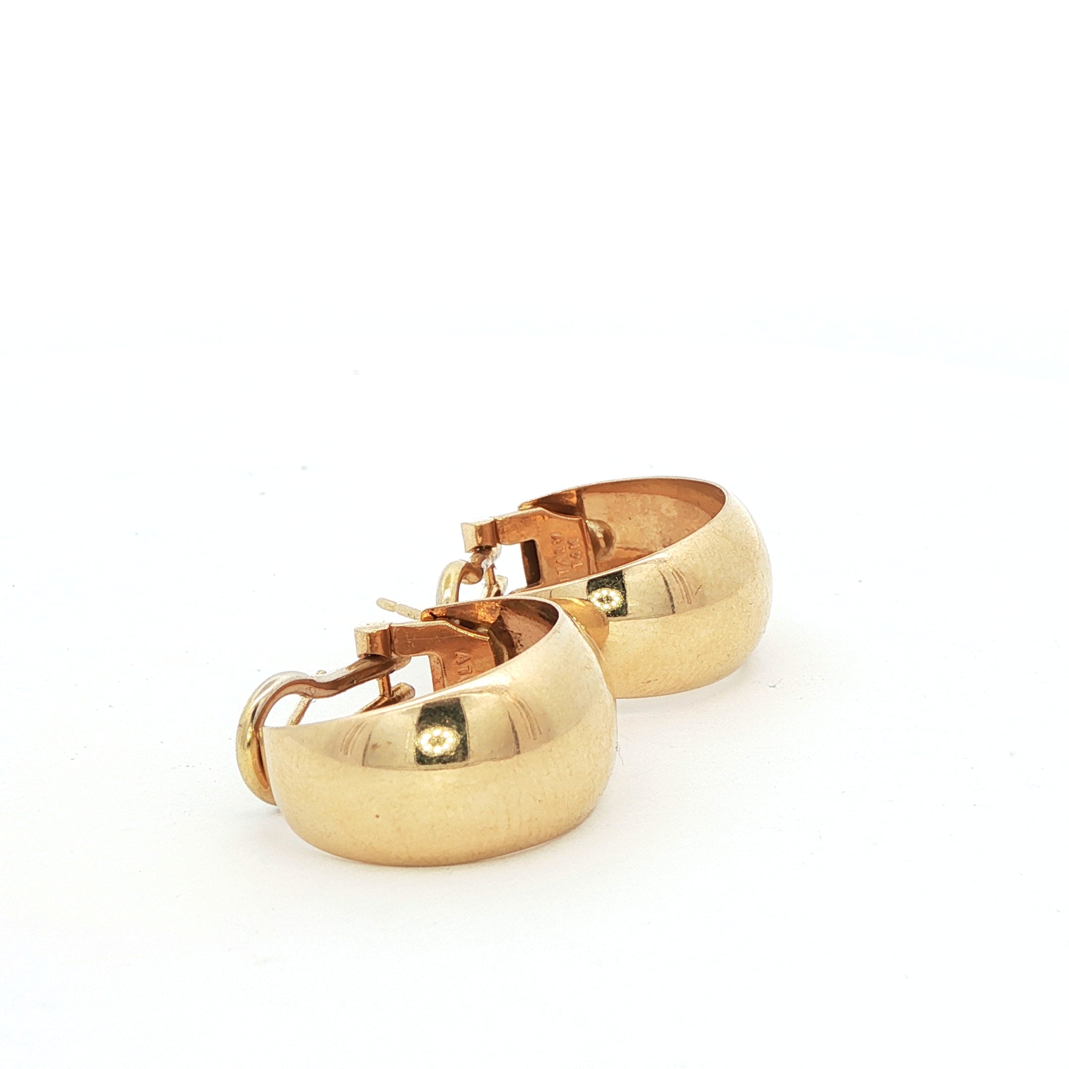 14k Yellow Gold Vintage Huggy Hoop Earrings