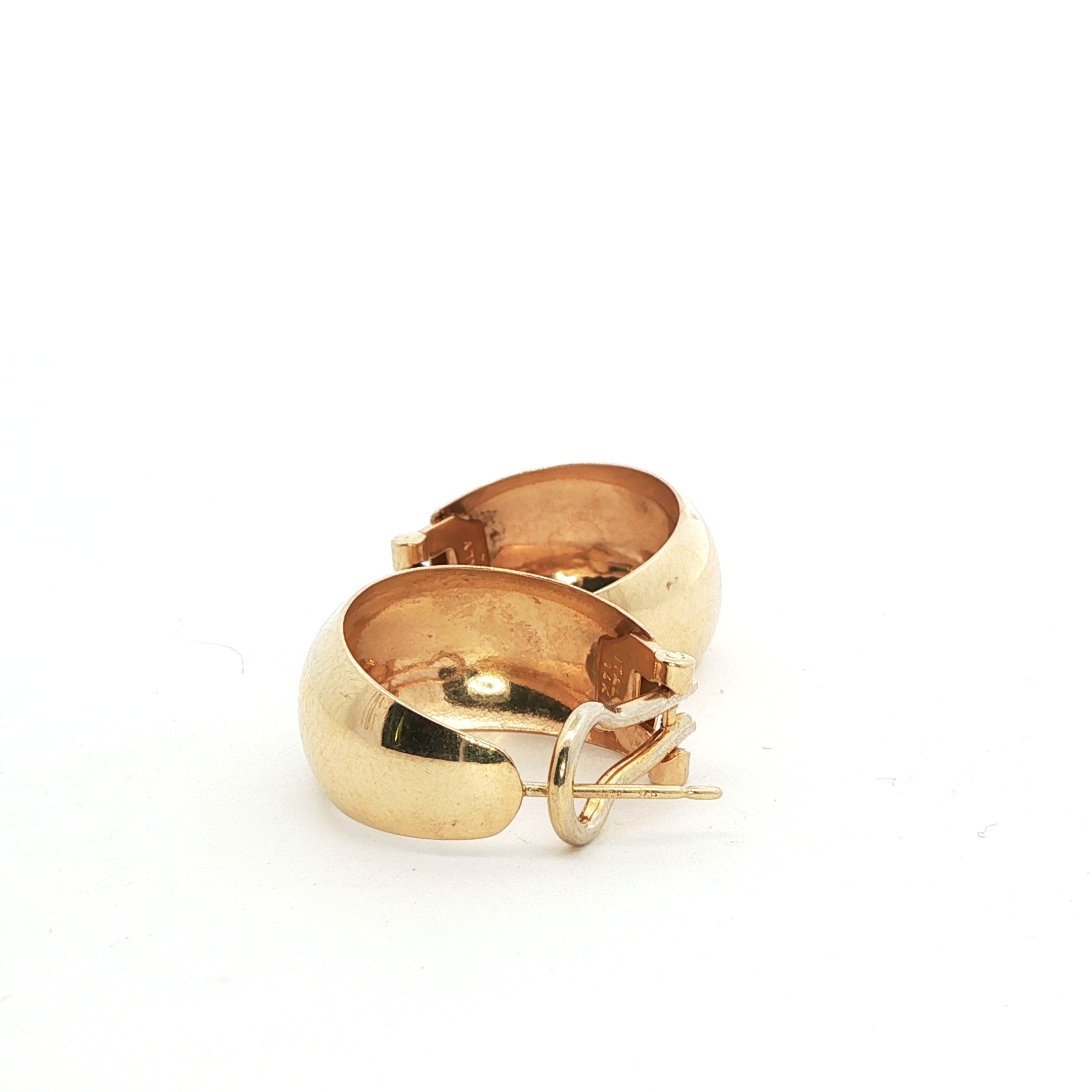 14k Yellow Gold Vintage Huggy Hoop Earrings