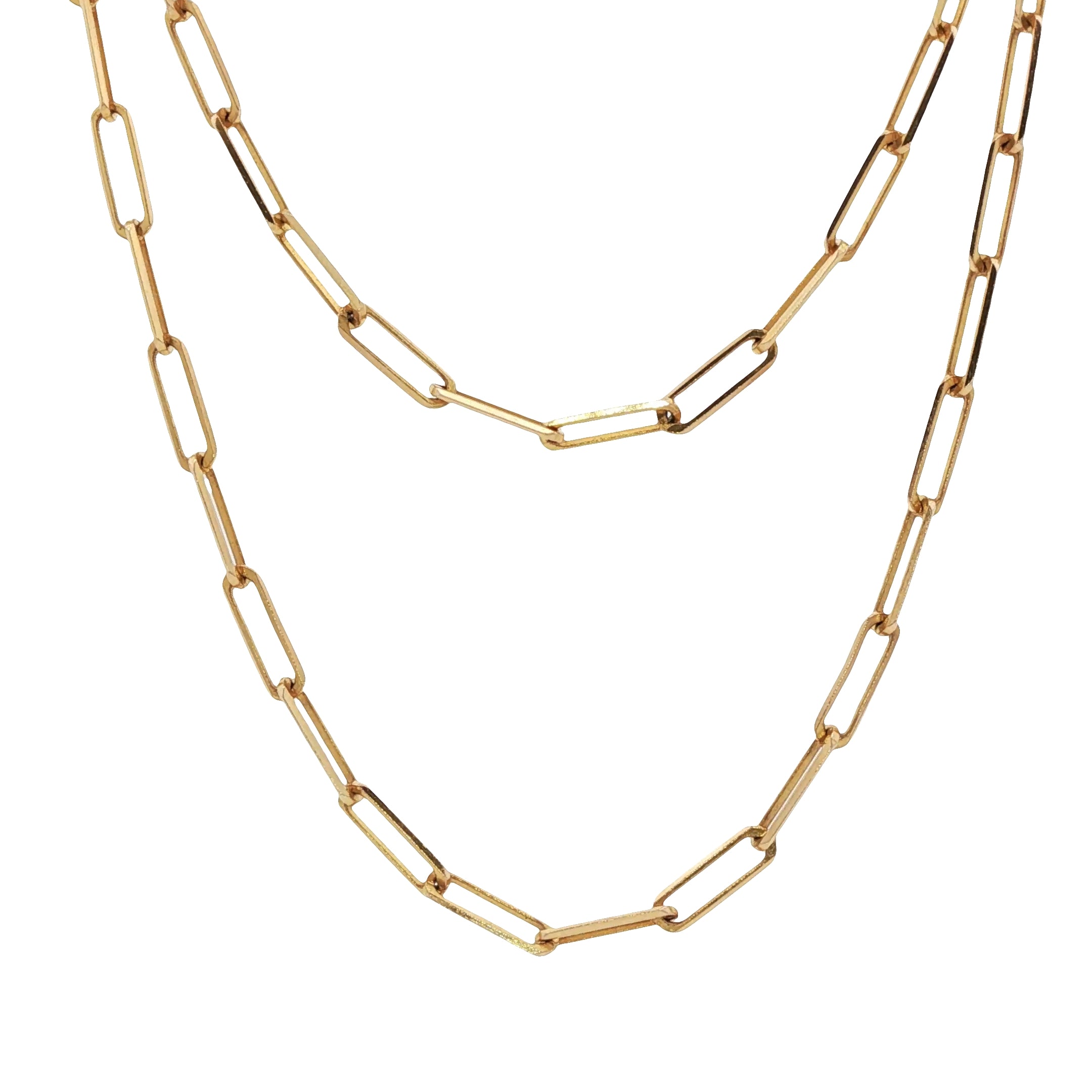 14k Yellow Gold Vintage 30” Paperclip Chain