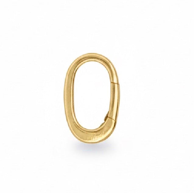 14k Yellow Gold Push In Oval Bale Charm Connector Clasp