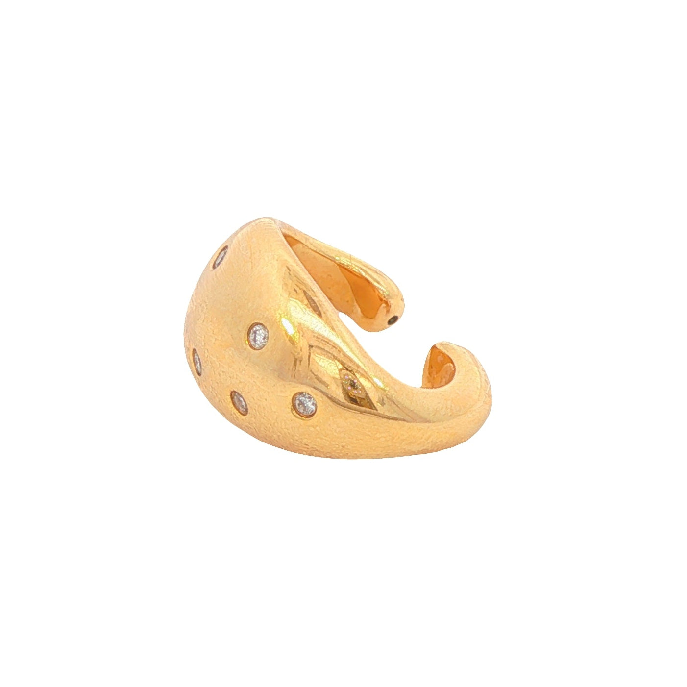 14k Yellow Gold Diamond Ear Cuff