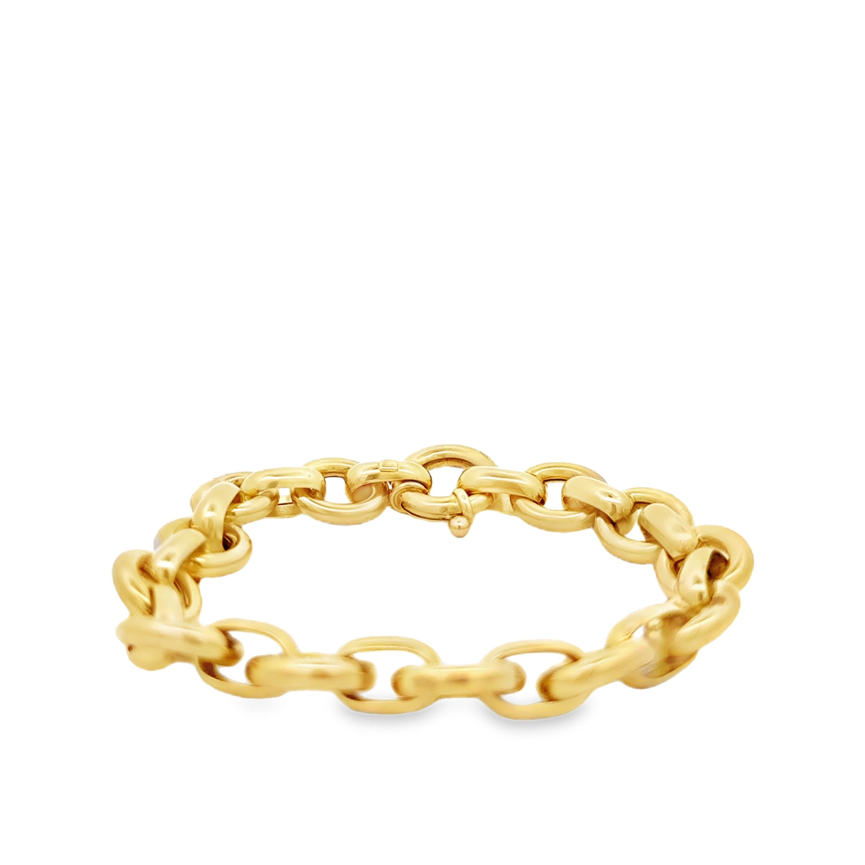 14K Yellow Gold Vintage Rolo Link Chain Bracelet