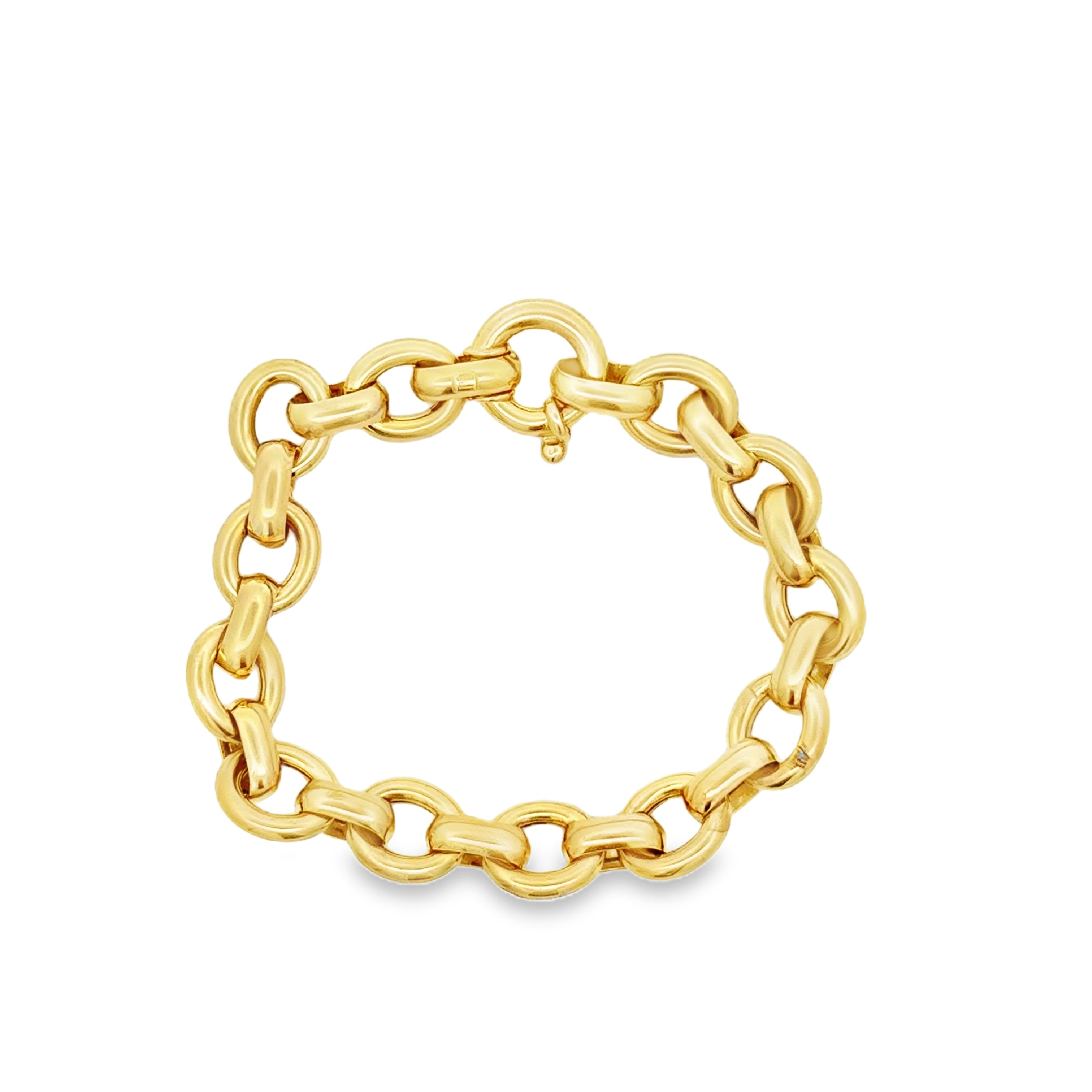 14K Yellow Gold Vintage Rolo Link Chain Bracelet