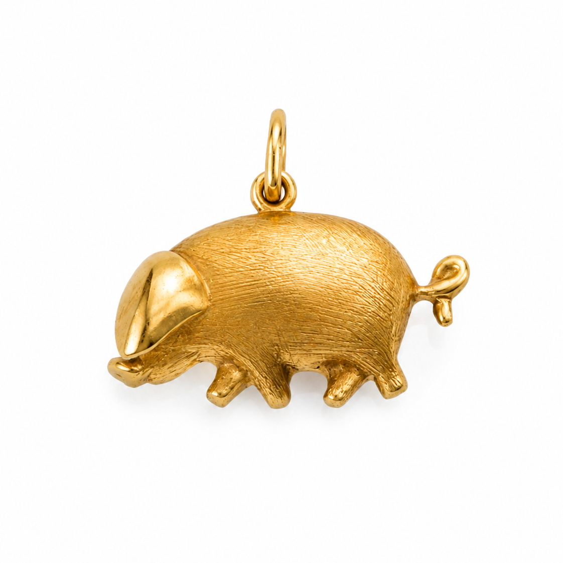 Vintage 18K Yellow Gold Pig Charm