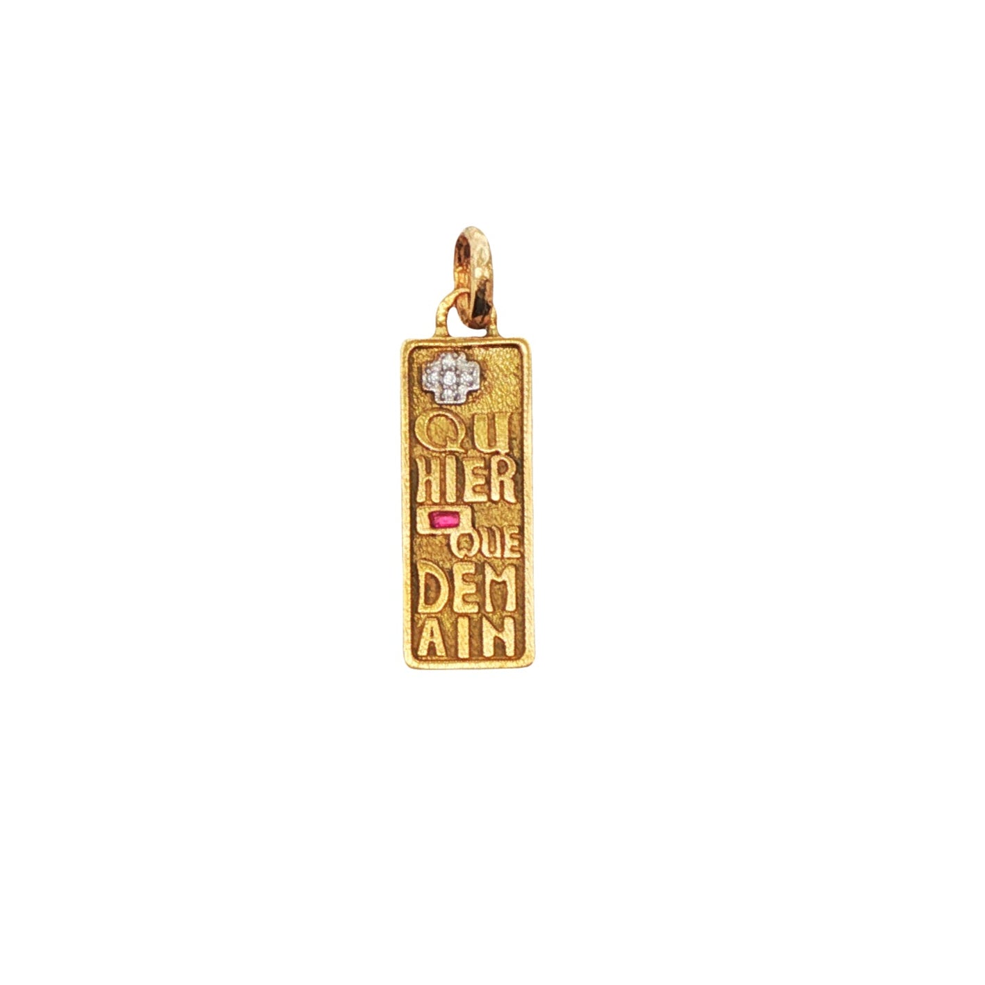 18k Yellow Gold 1970s Vintage Qu’hier Que Demain Charm