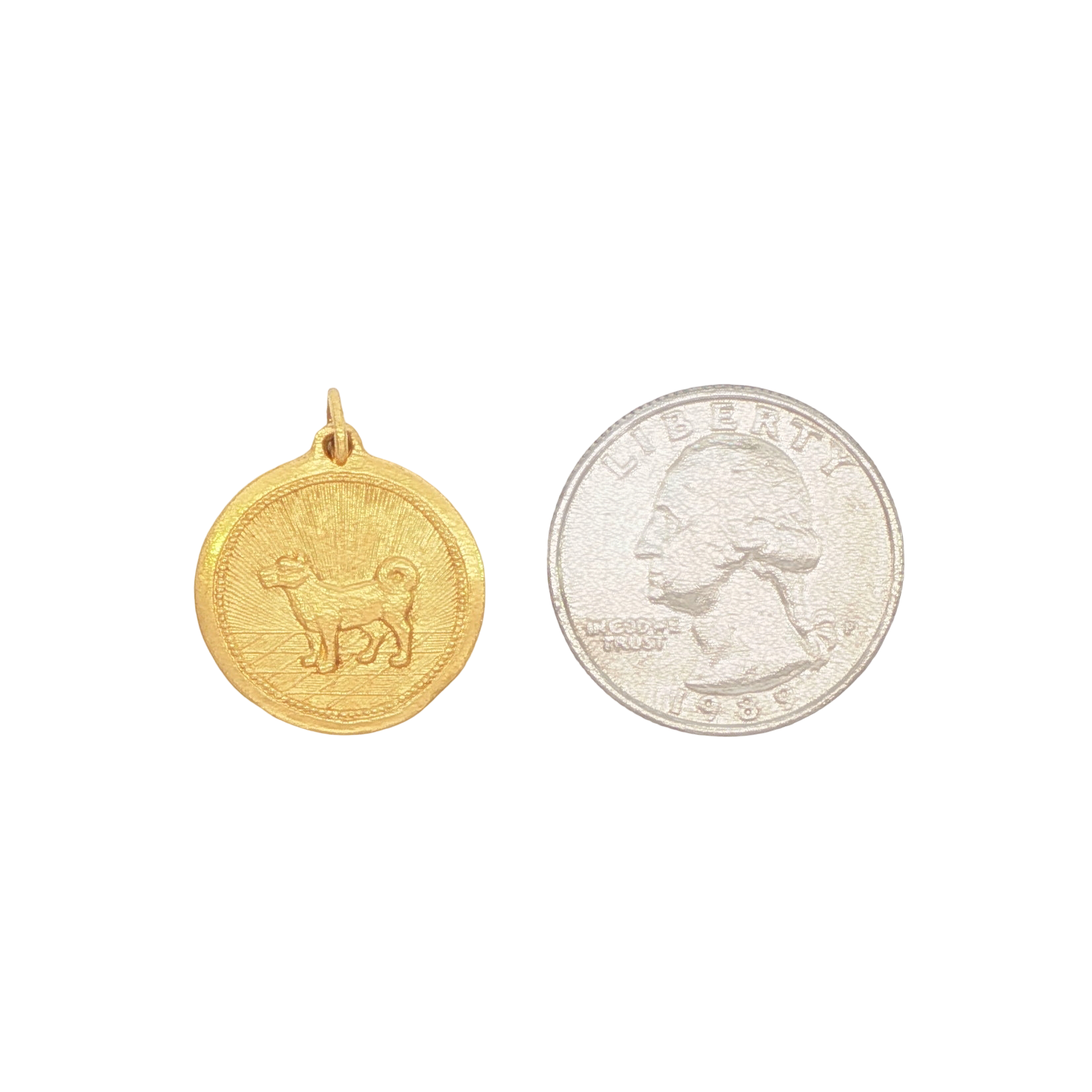 24k Yellow Gold Vintage Chinese Year of the Dog Charm
