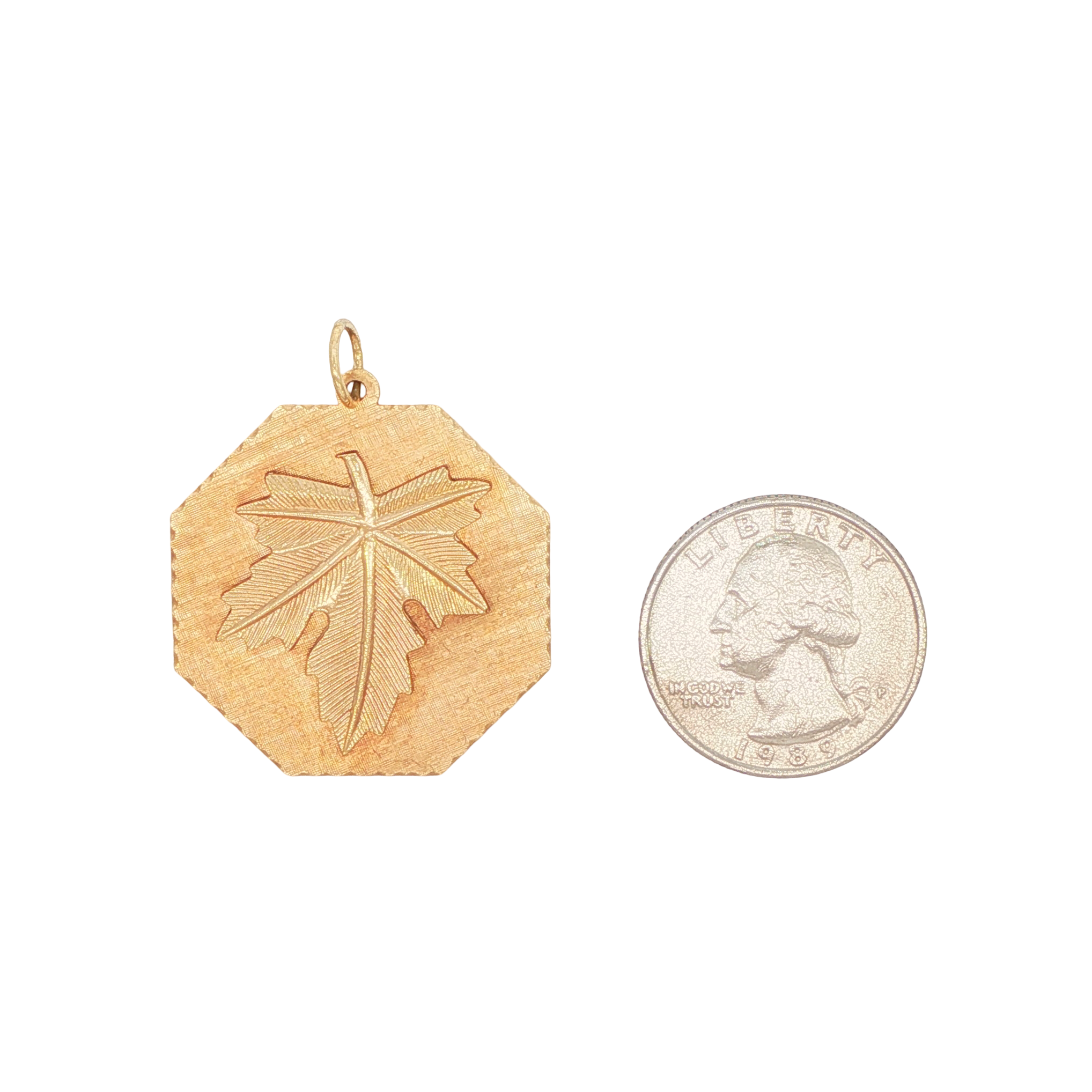 14K Yellow Gold Vintage Deborah Tree of Life Leaf Charm