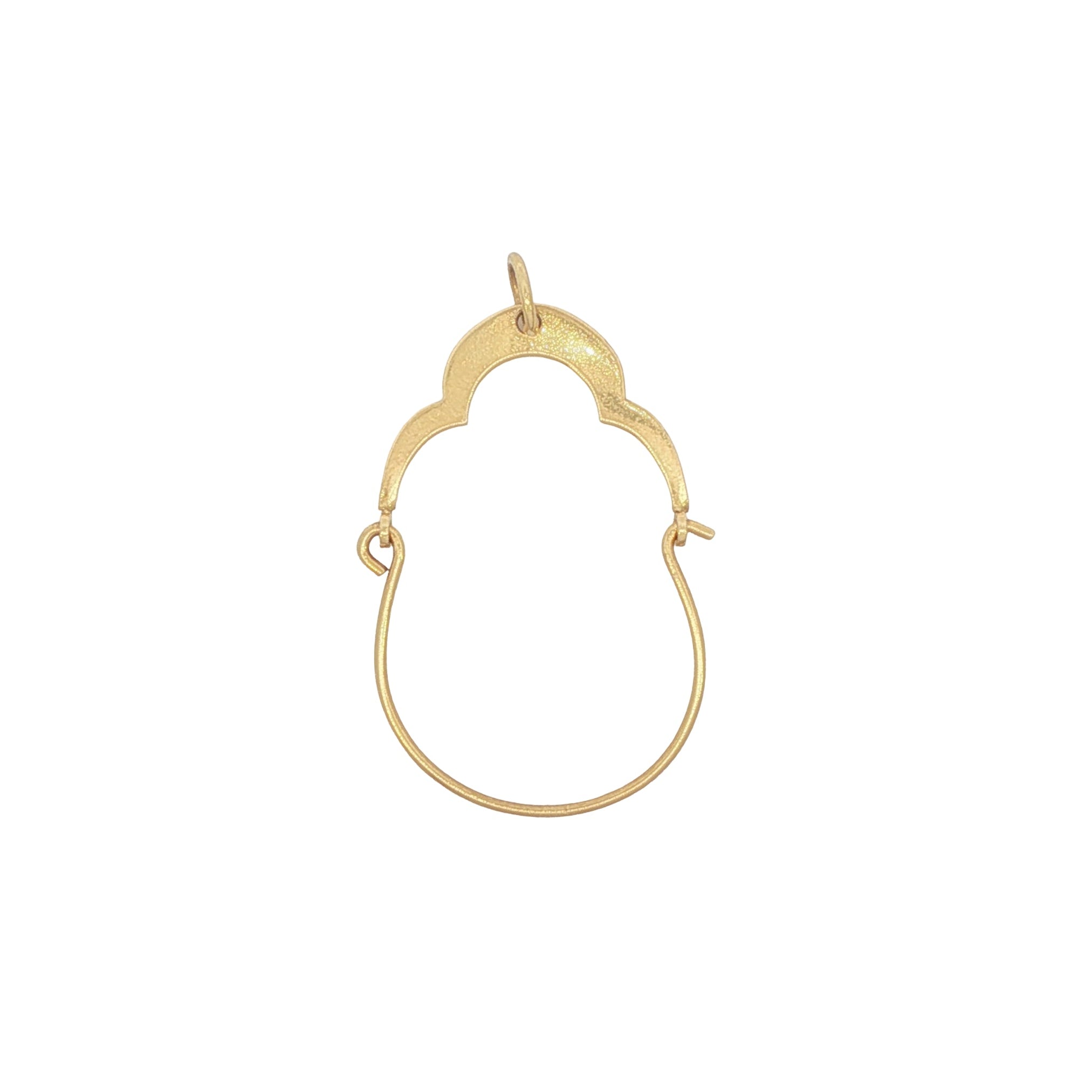 18k Gold Charm Holder Pendant